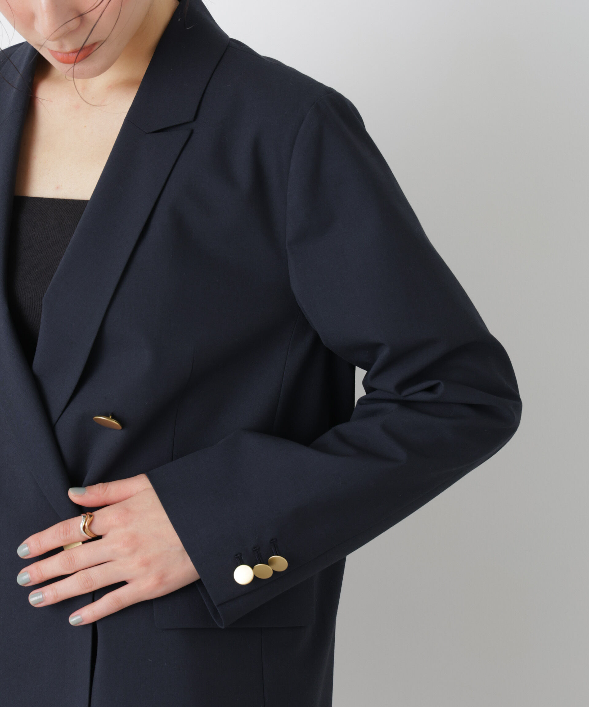 nano･universe「トロストレッチダブルジャケット(セットアップ可)」|テーラードジャケット|