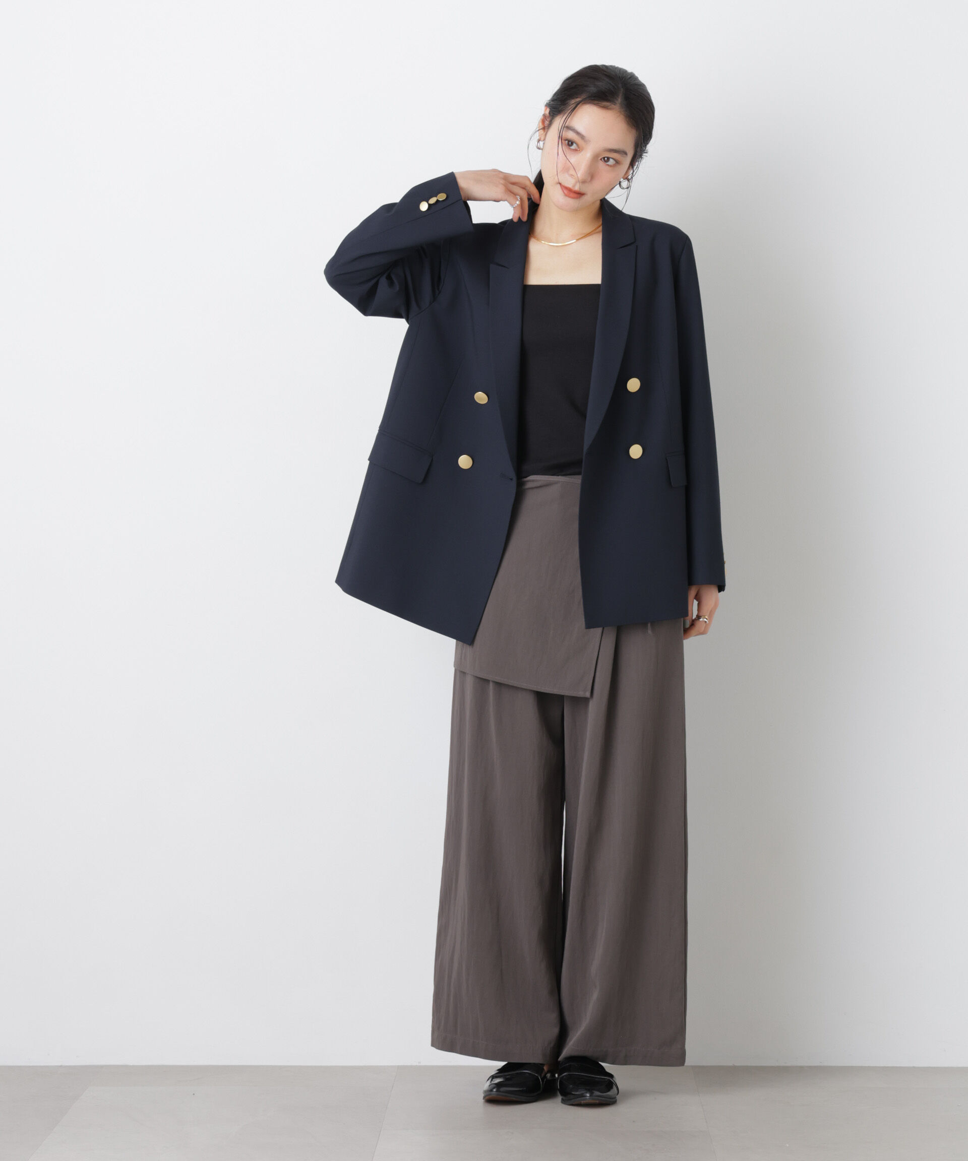 nano･universe「トロストレッチダブルジャケット(セットアップ可)」|テーラードジャケット|