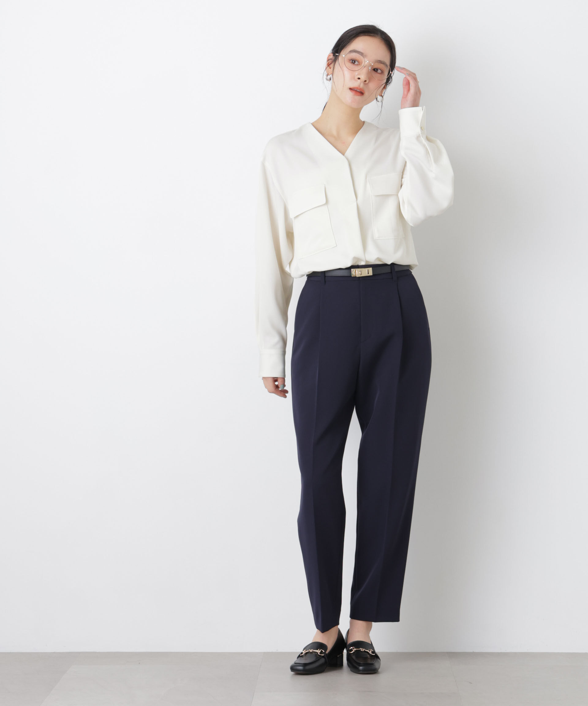 nano･universe「スキッパーポケットブラウス」|シャツ・ブラウス|