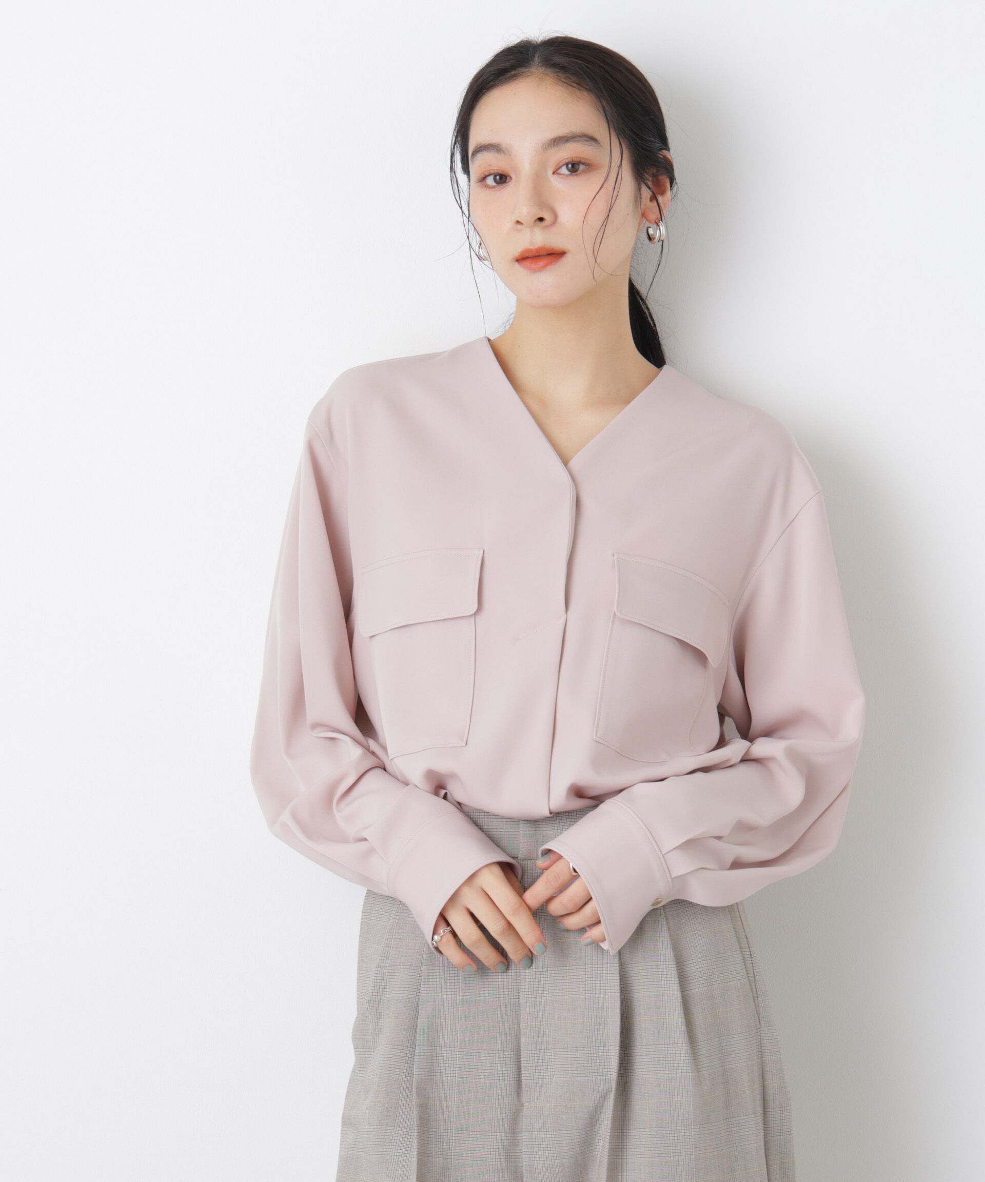 nano･universe「スキッパーポケットブラウス」|シャツ・ブラウス|