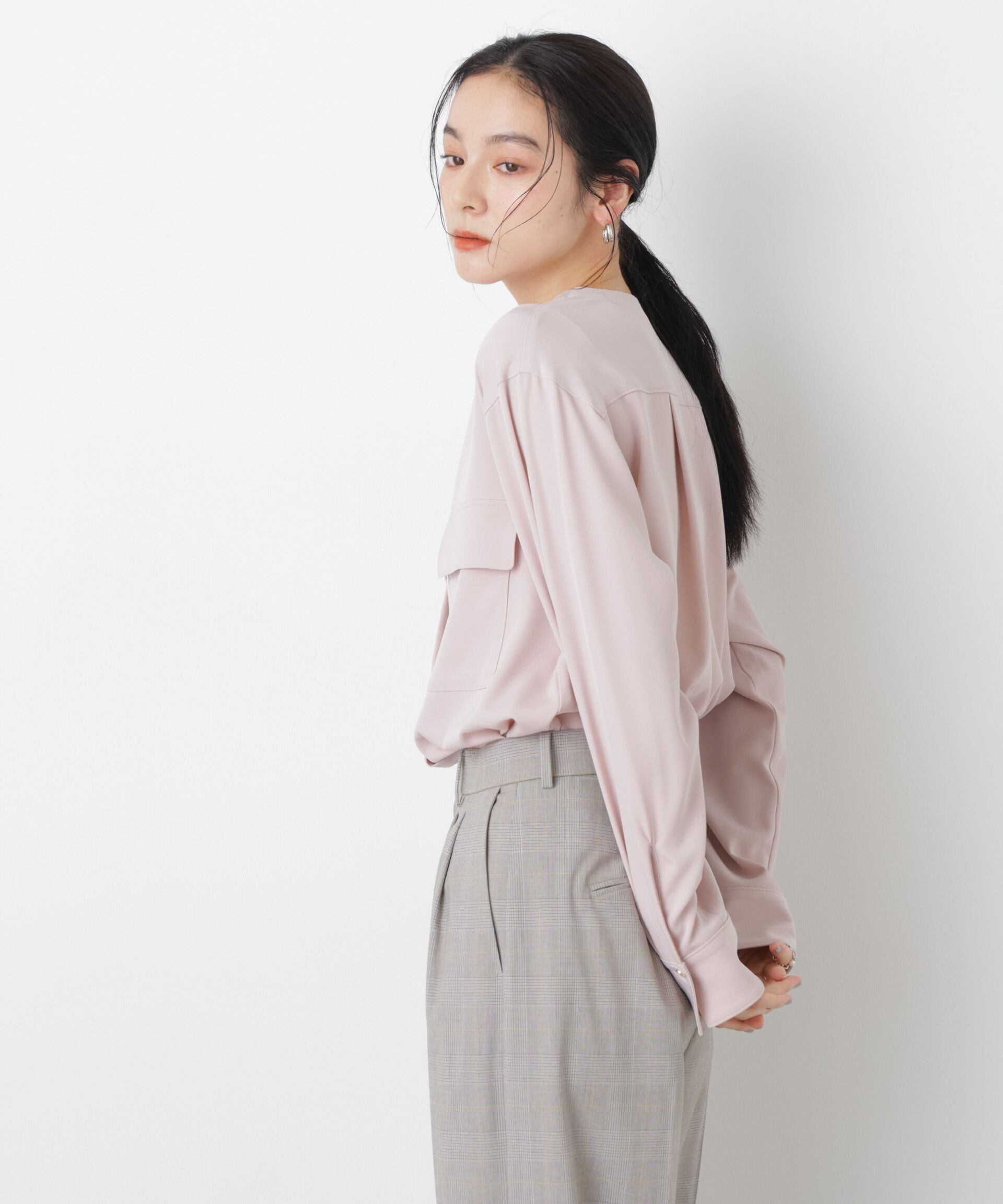 nano･universe「スキッパーポケットブラウス」|シャツ・ブラウス|