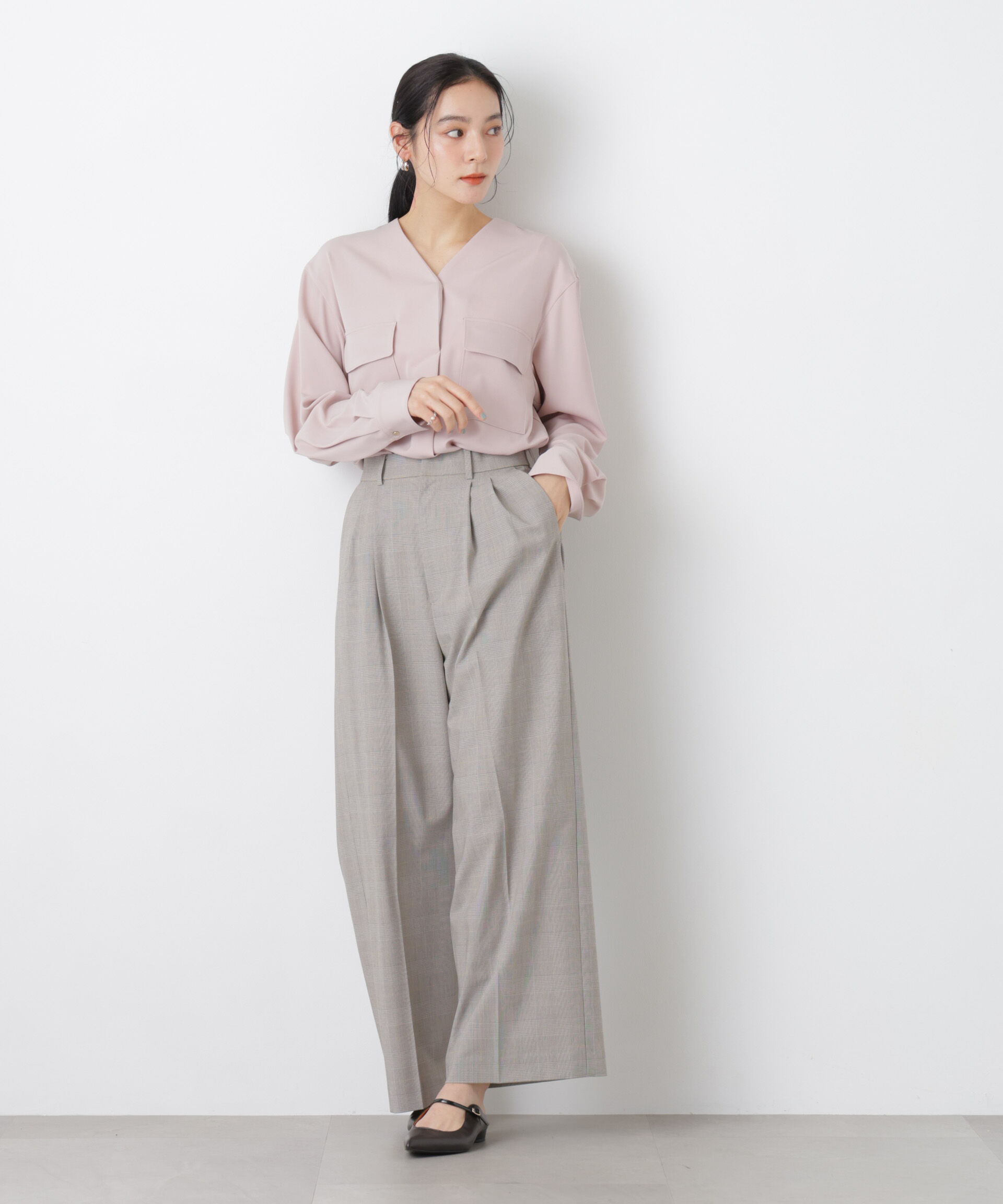 nano･universe「スキッパーポケットブラウス」|シャツ・ブラウス|