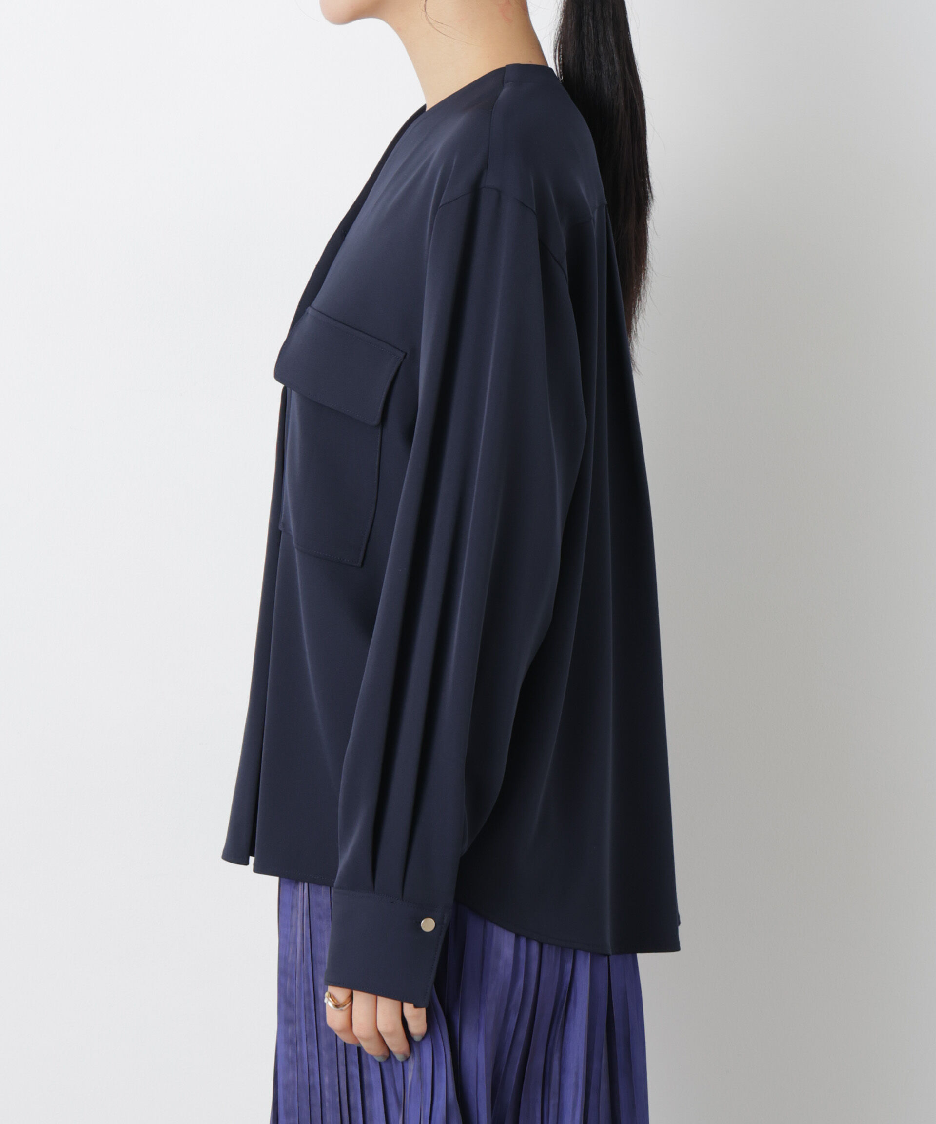 nano･universe「スキッパーポケットブラウス」|シャツ・ブラウス|