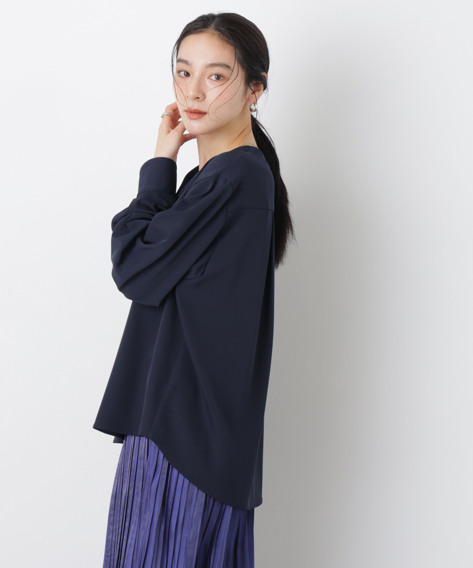 nano･universe「スキッパーポケットブラウス」|シャツ・ブラウス|