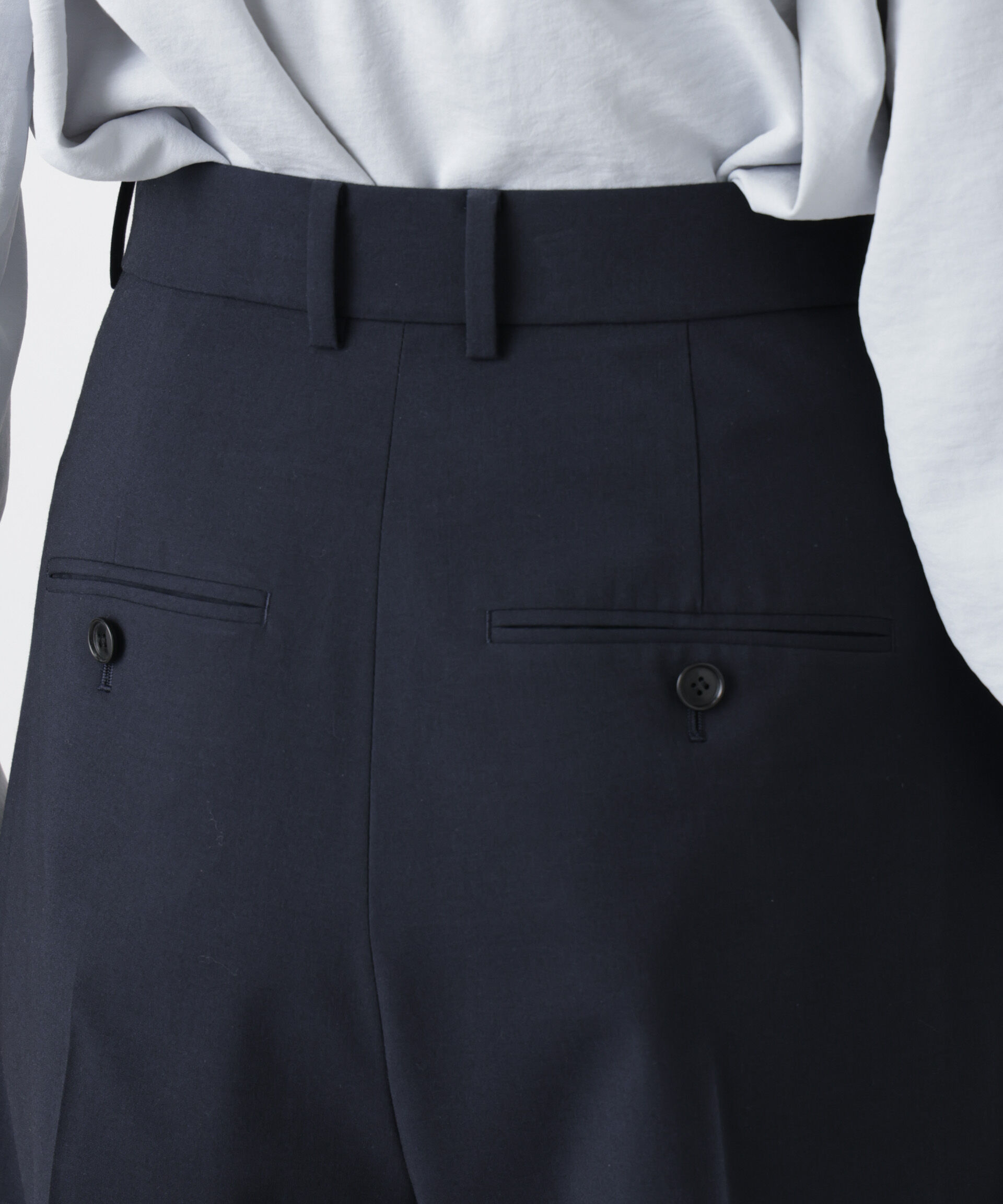 nano･universe「トロストレッチ2タックワイドパンツ(セットアップ可)」|チノ|