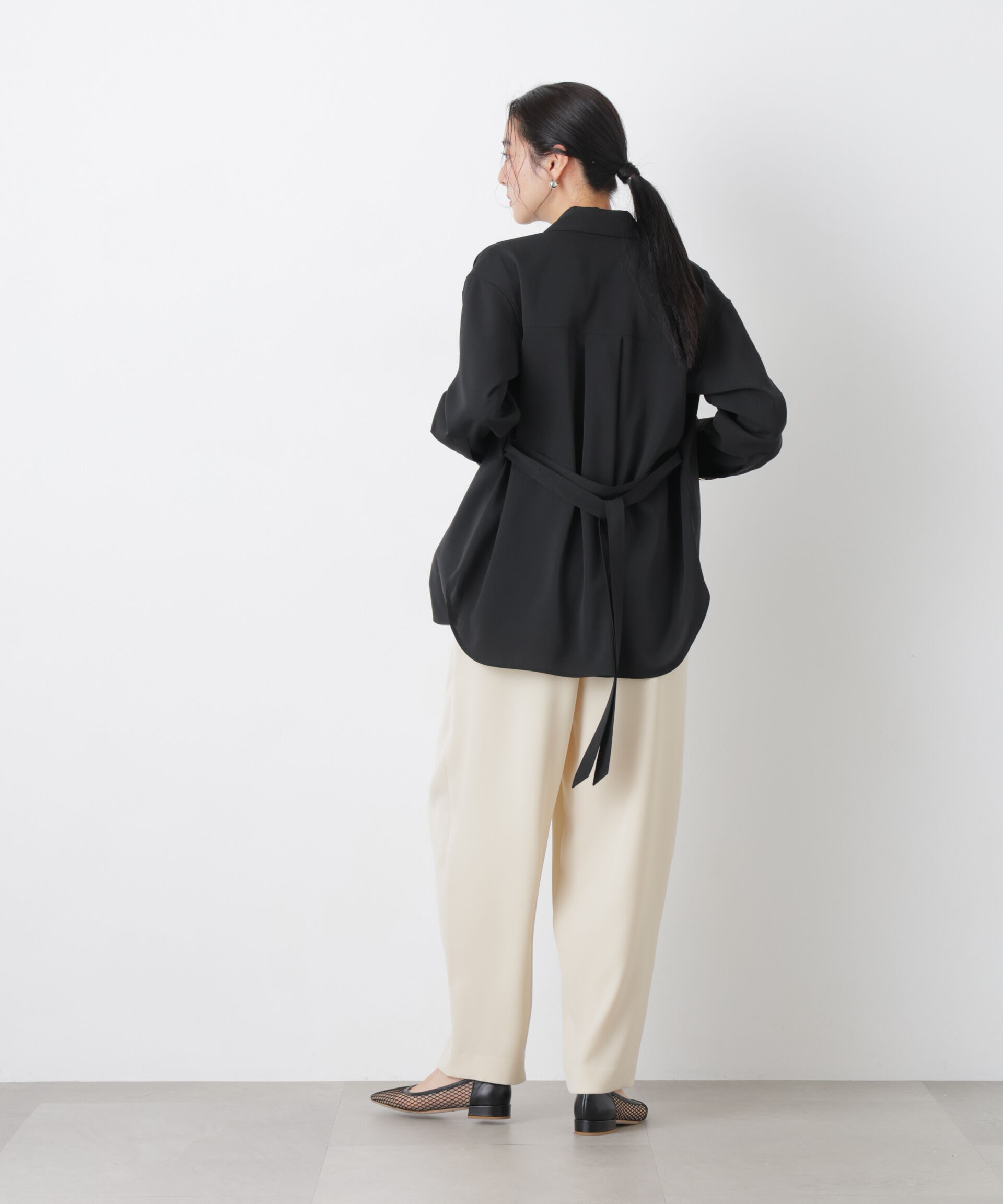 nano･universe「ハイツイストドライベルテッドロングシャツ(セットアップ可)」|シャツ・ブラウス|