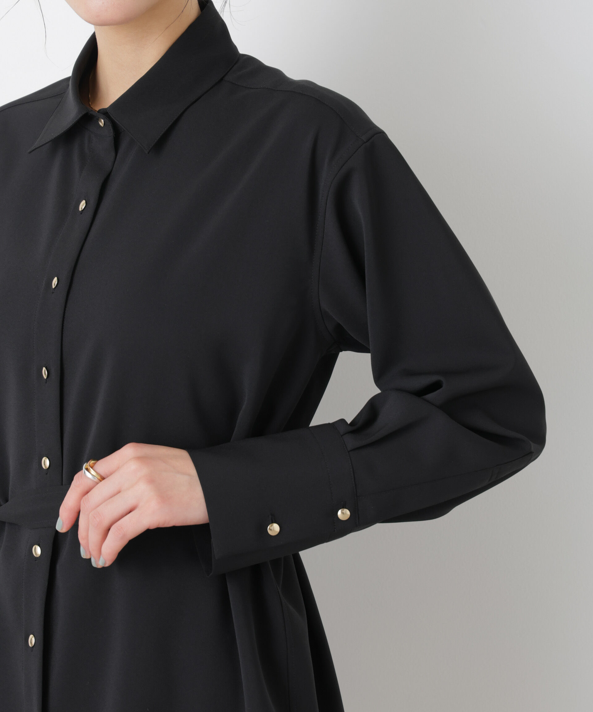 nano･universe「ハイツイストドライベルテッドロングシャツ(セットアップ可)」|シャツ・ブラウス|