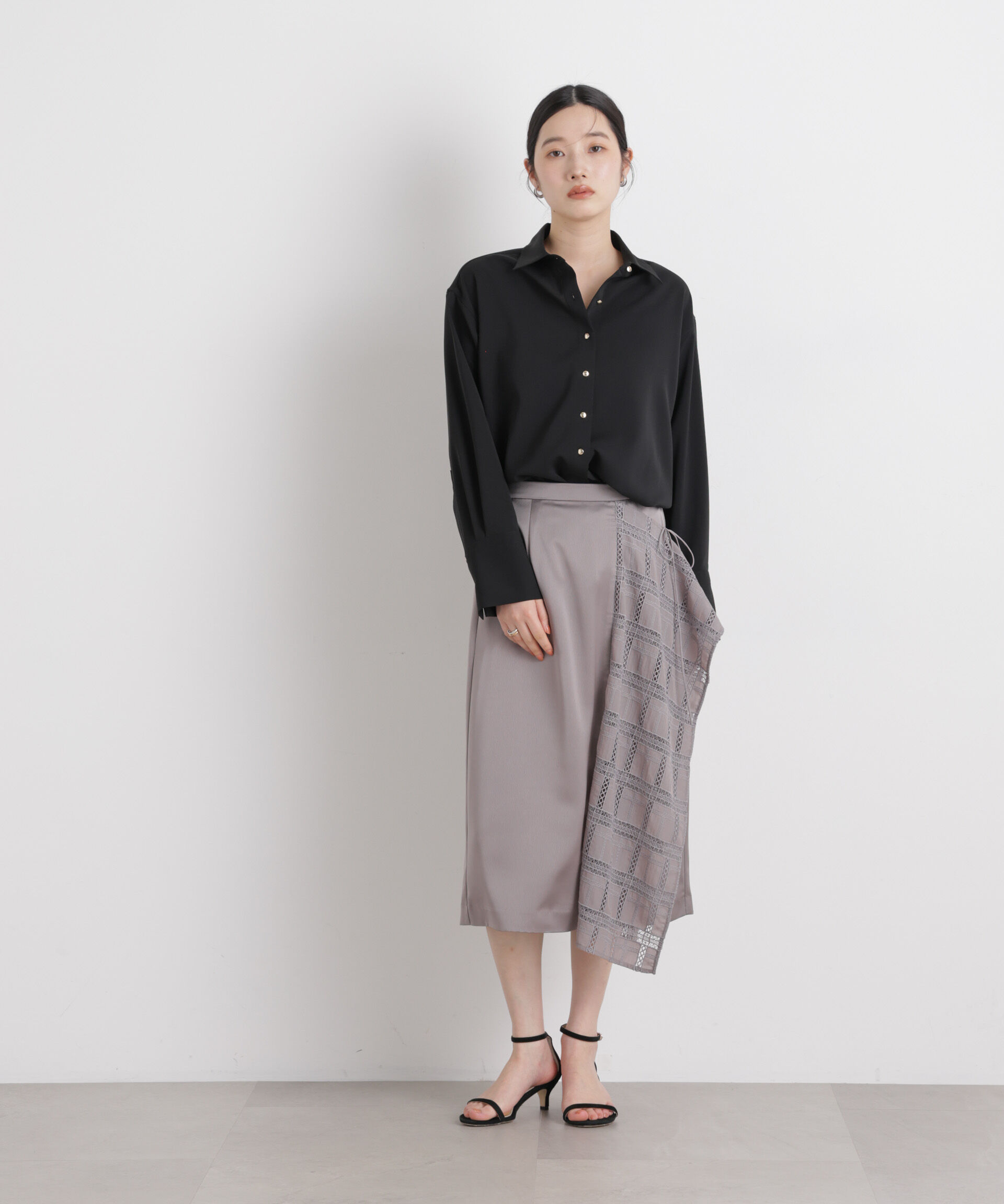 nano･universe「ハイツイストドライベルテッドロングシャツ(セットアップ可)」|シャツ・ブラウス|