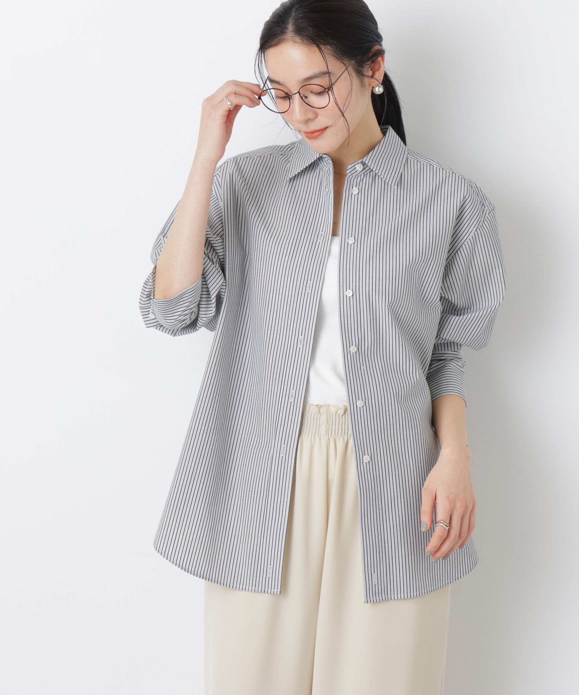 nano･universe「2wayオーバーシャツ」|シャツ・ブラウス|