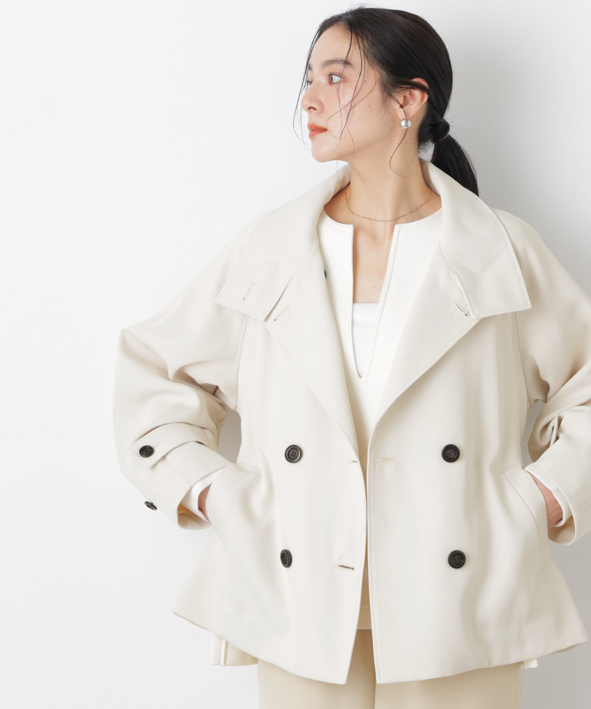 nano･universe「エアリーツイルベルテッドショートコート」|その他|