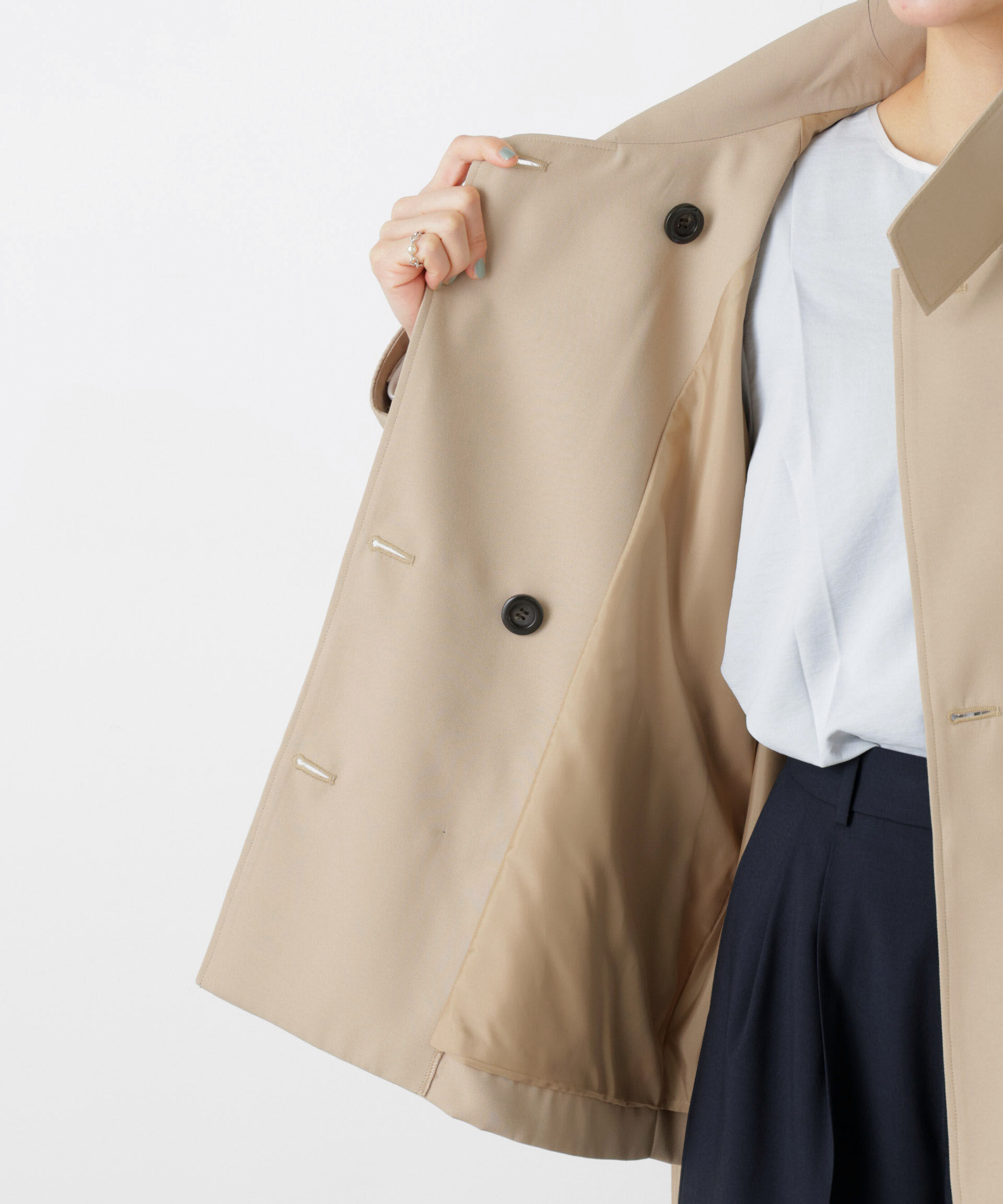 nano･universe「エアリーツイルベルテッドショートコート」|その他|