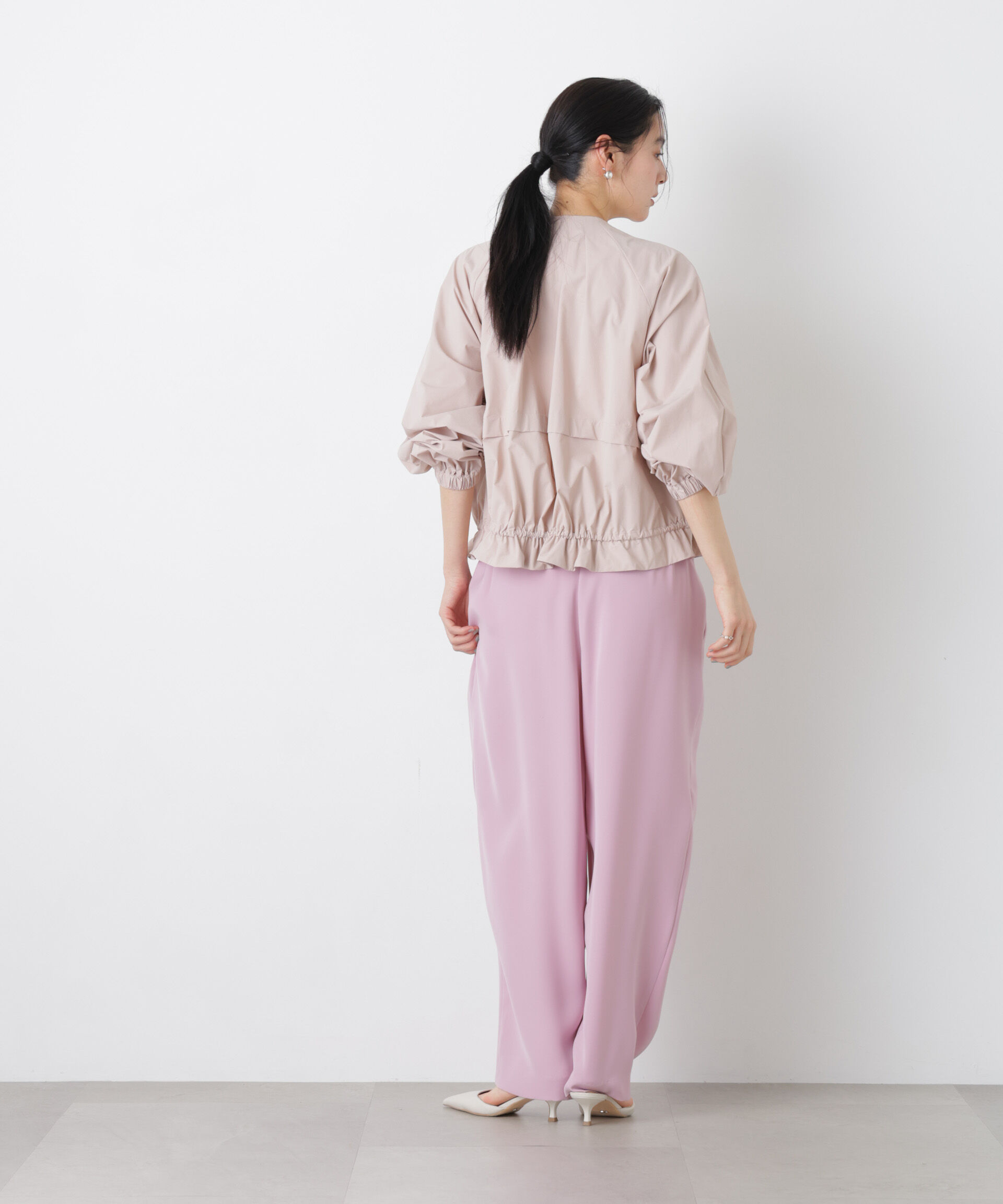 nano･universe「ノーカラードロストタックブルゾン」|ブルゾン・スタジャン|