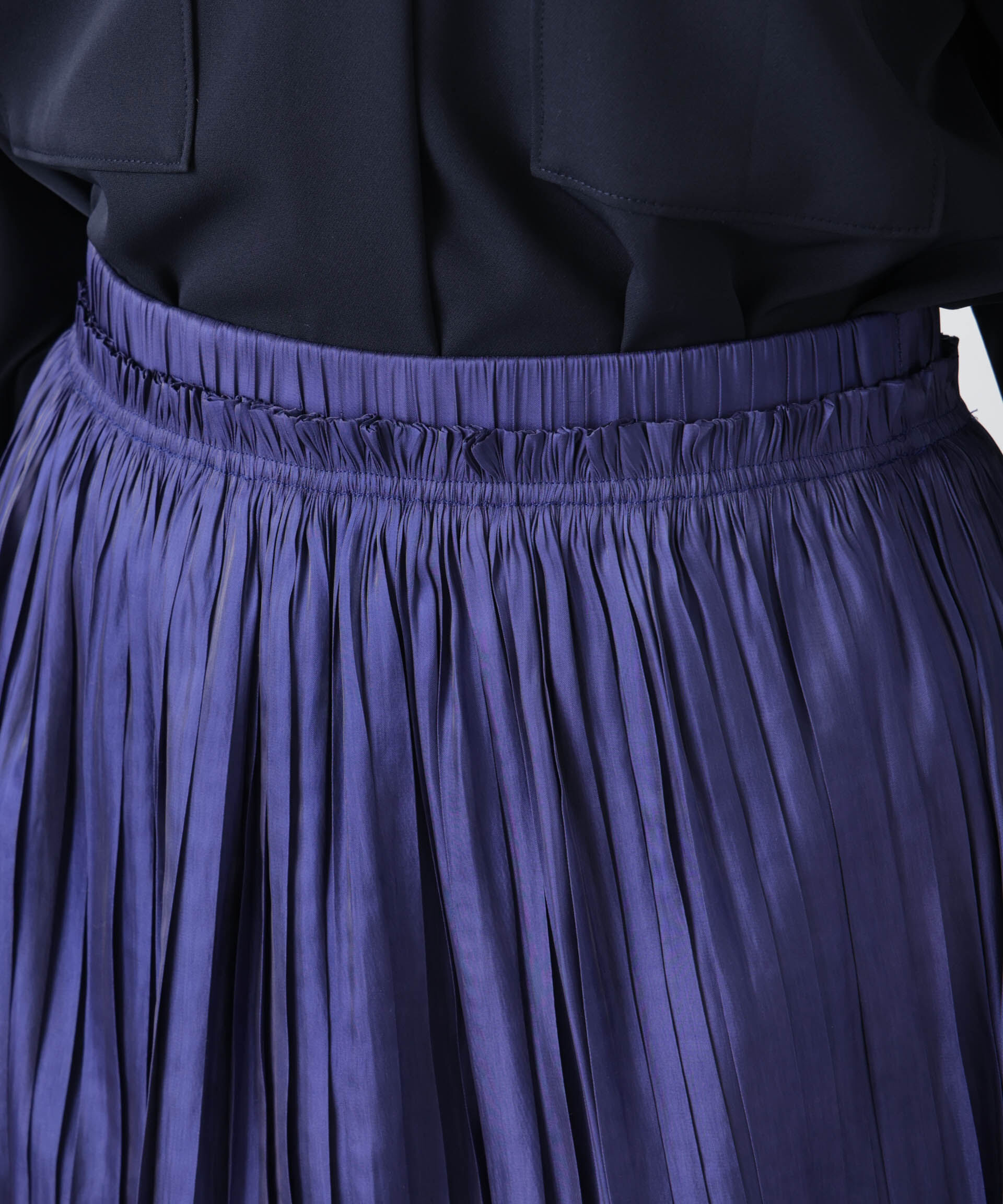 nano･universe「シャイニーサテンプリーツスカート」|スカート|