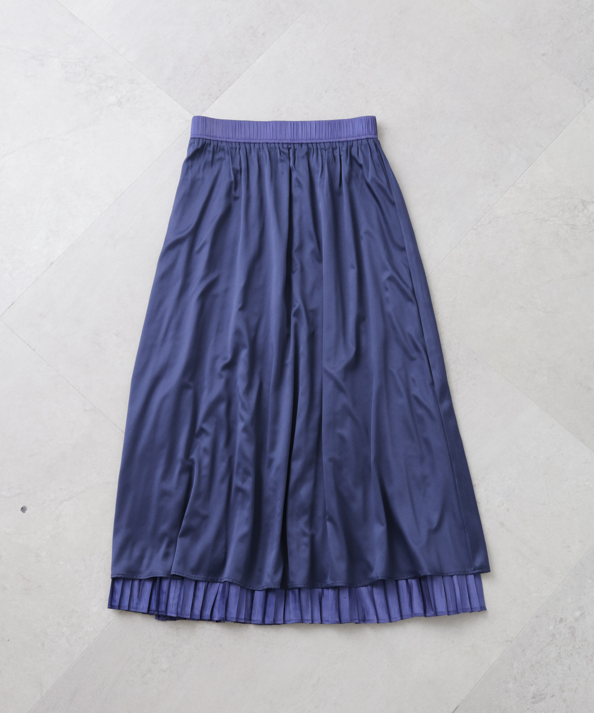 nano･universe「シャイニーサテンプリーツスカート」|スカート|