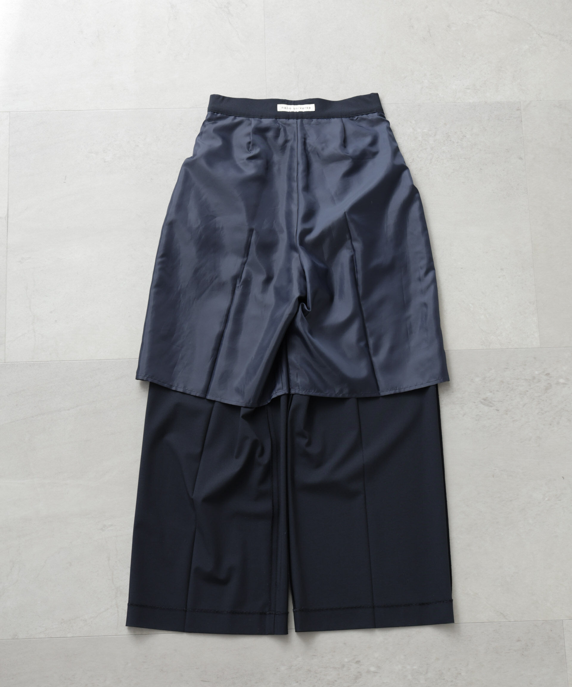 nano･universe「ライトファンクションタックセミワイドパンツ(セットアップ可)」|チノ|