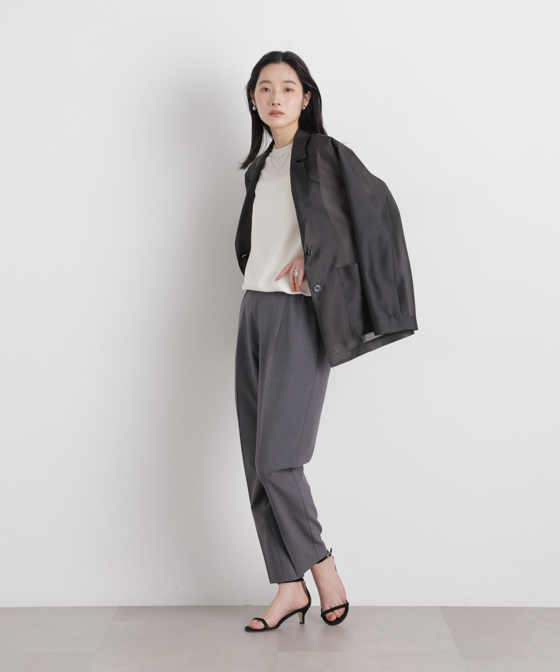 nano･universe「ライトファンクションイージーテーパードパンツ(セットアップ可)」|チノ|