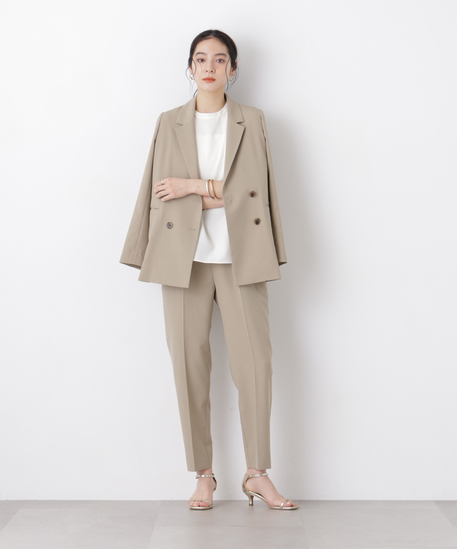 nano･universe「ライトファンクションイージーテーパードパンツ(セットアップ可)」|チノ|