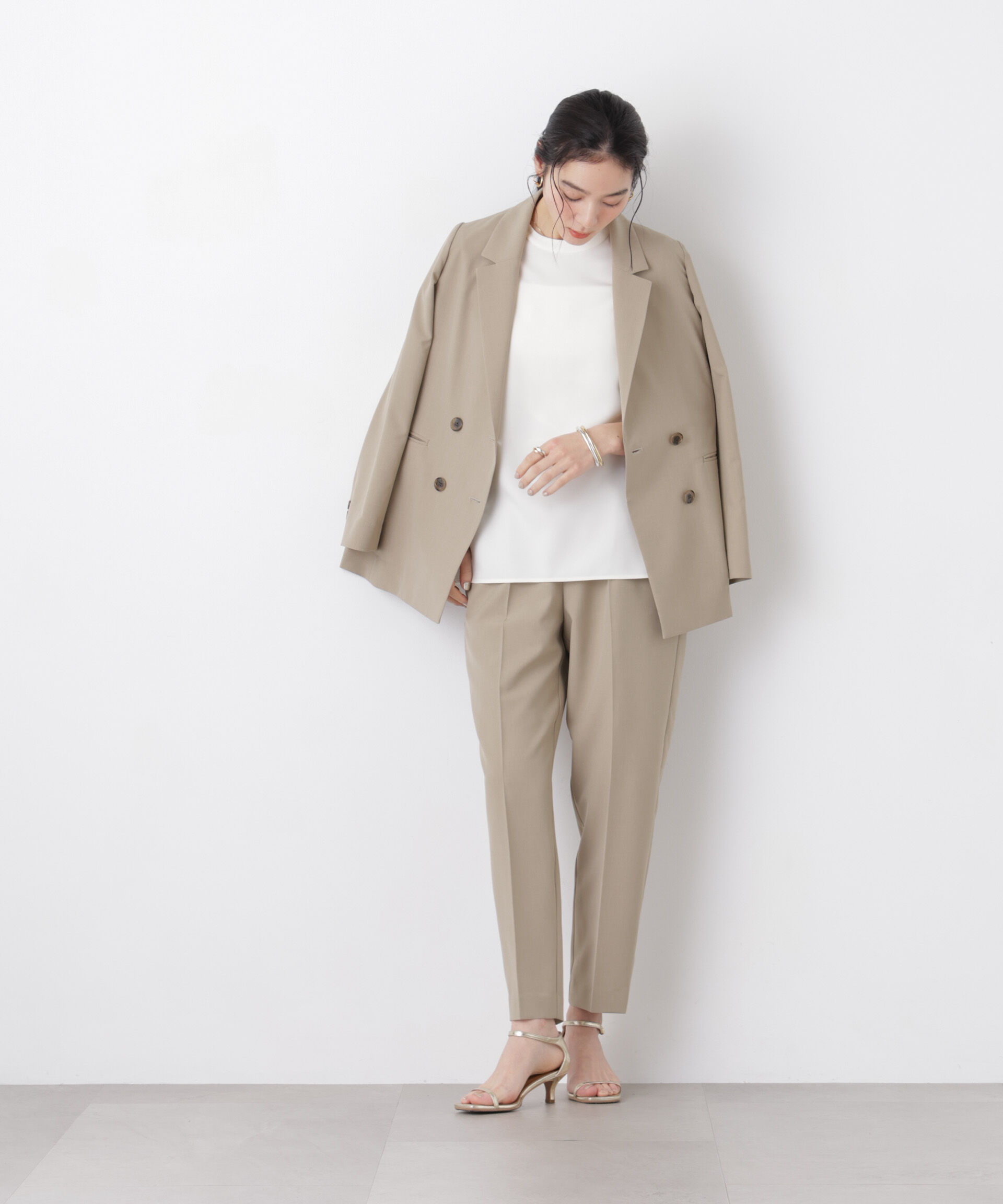 nano･universe「ライトファンクションイージーテーパードパンツ(セットアップ可)」|チノ|