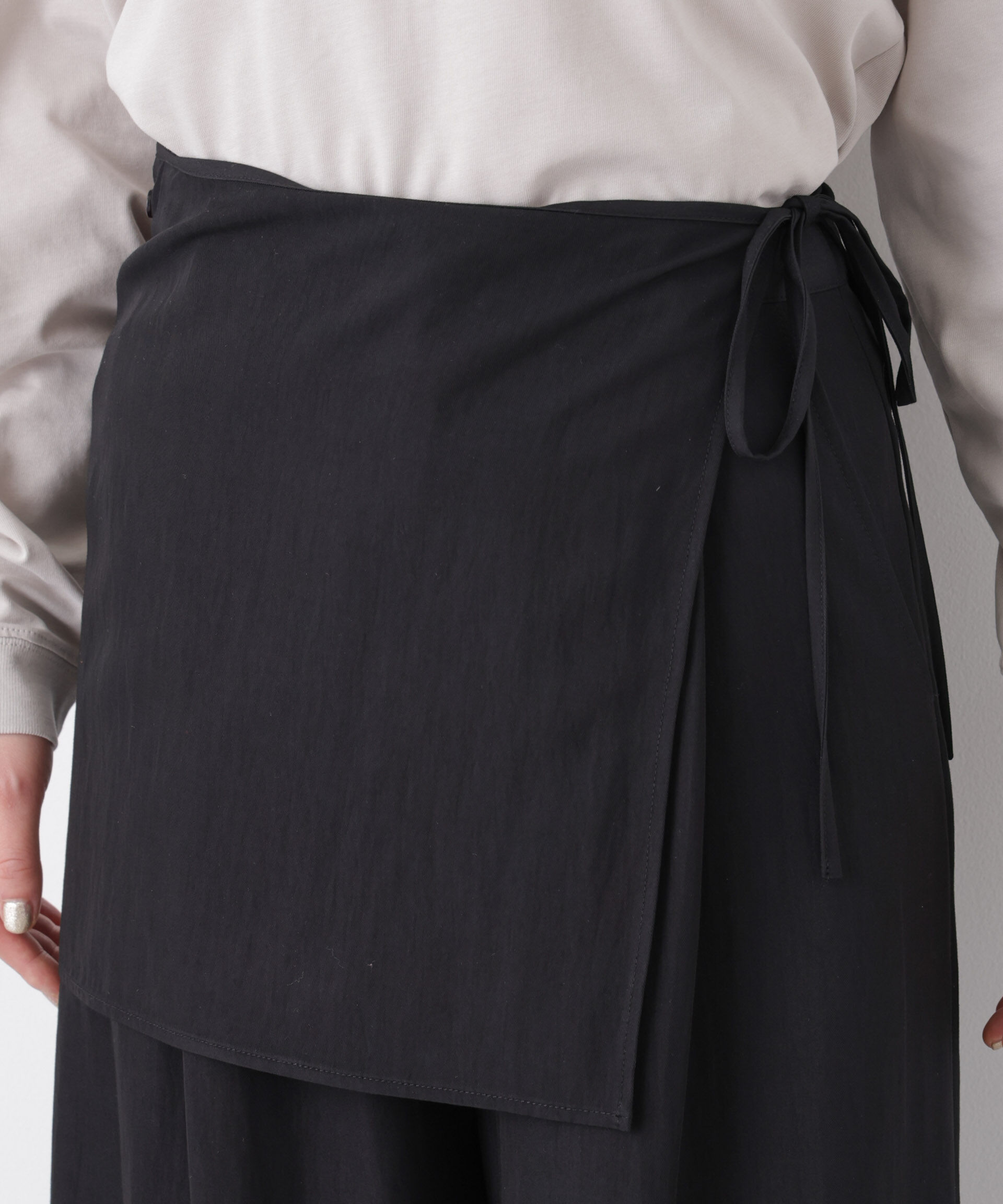 nano･universe「スカーフセットタックワイドパンツ」|チノ|