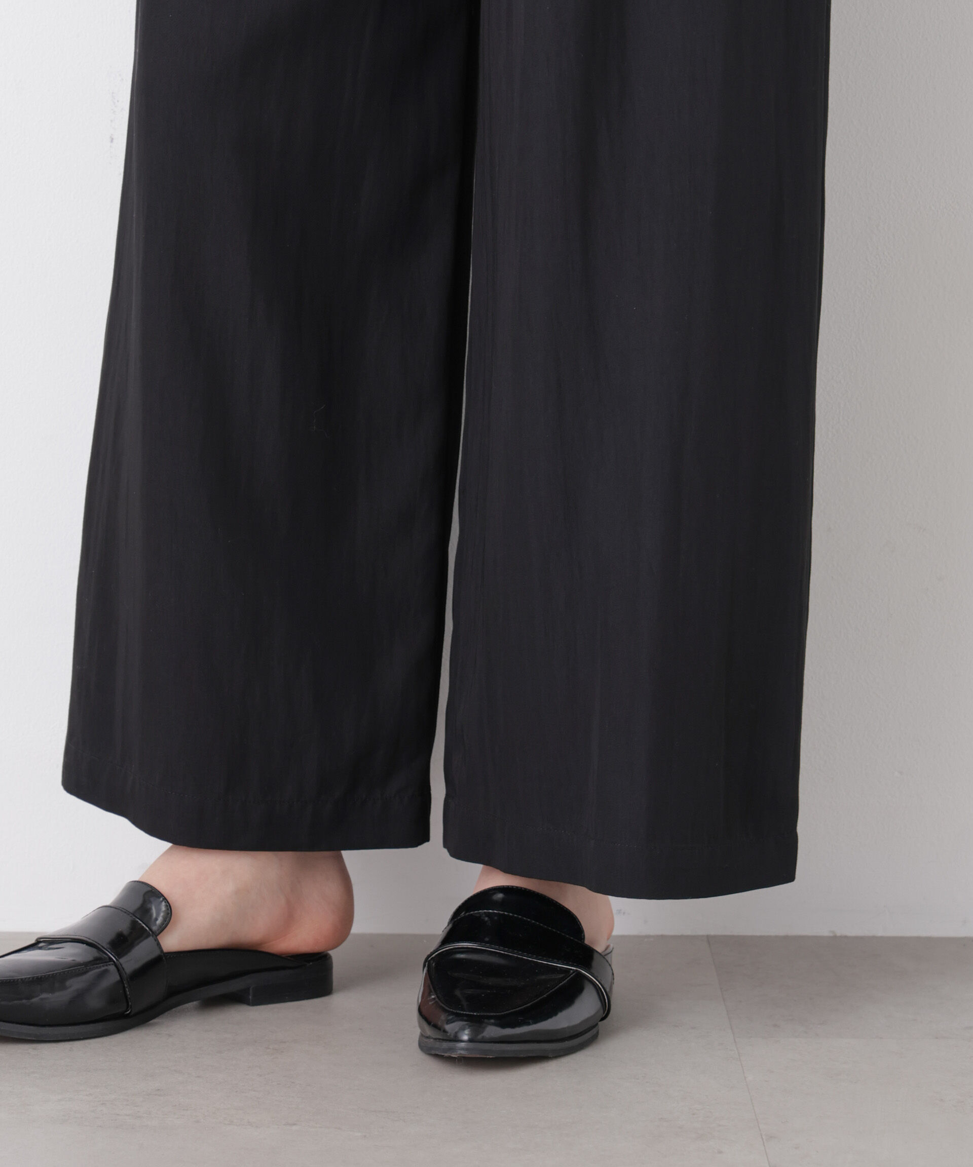 nano･universe「スカーフセットタックワイドパンツ」|チノ|