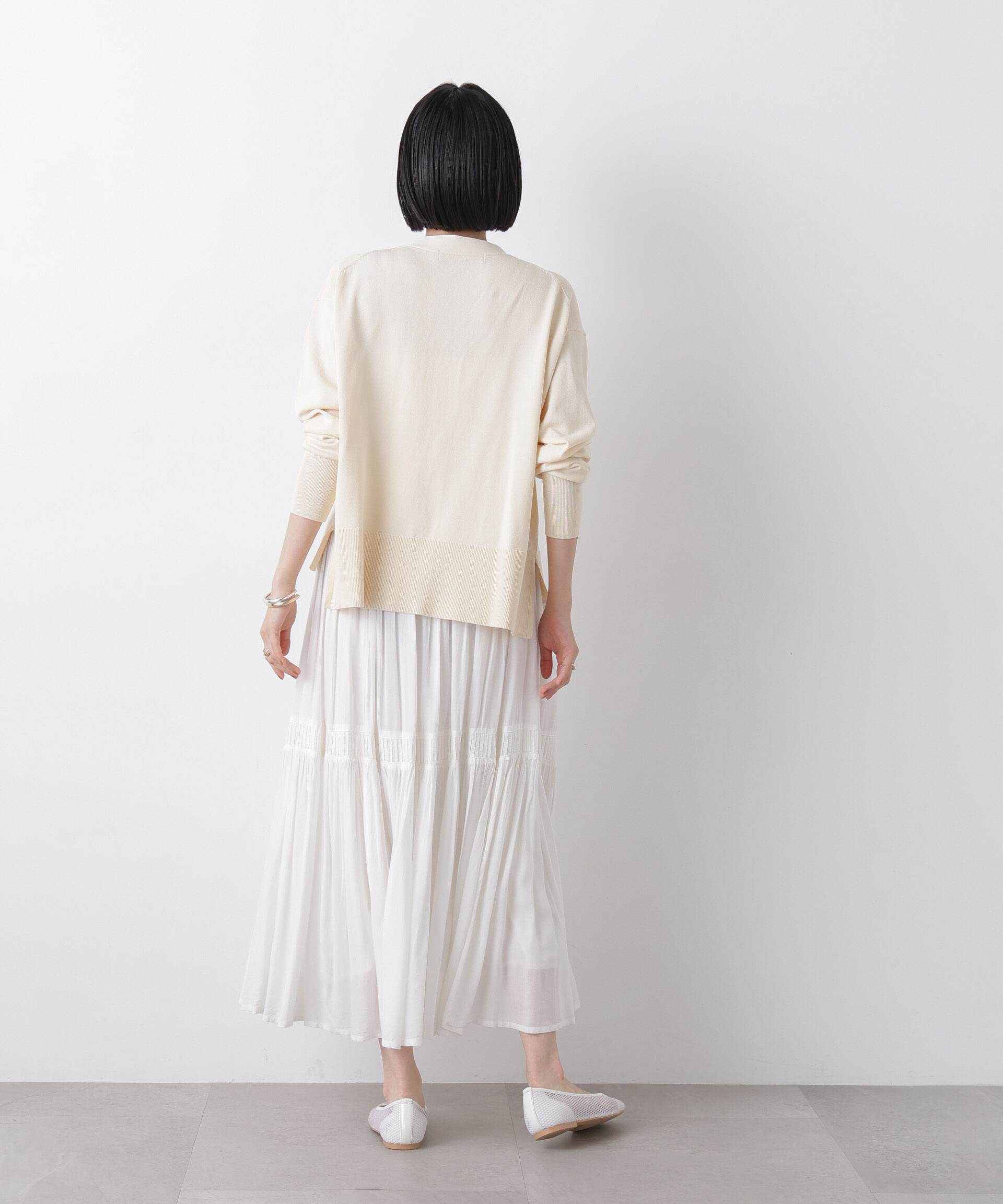 nano･universe「洗濯機洗い可UVカット接触冷感Vネックカーディガン」|ニット・セーター|