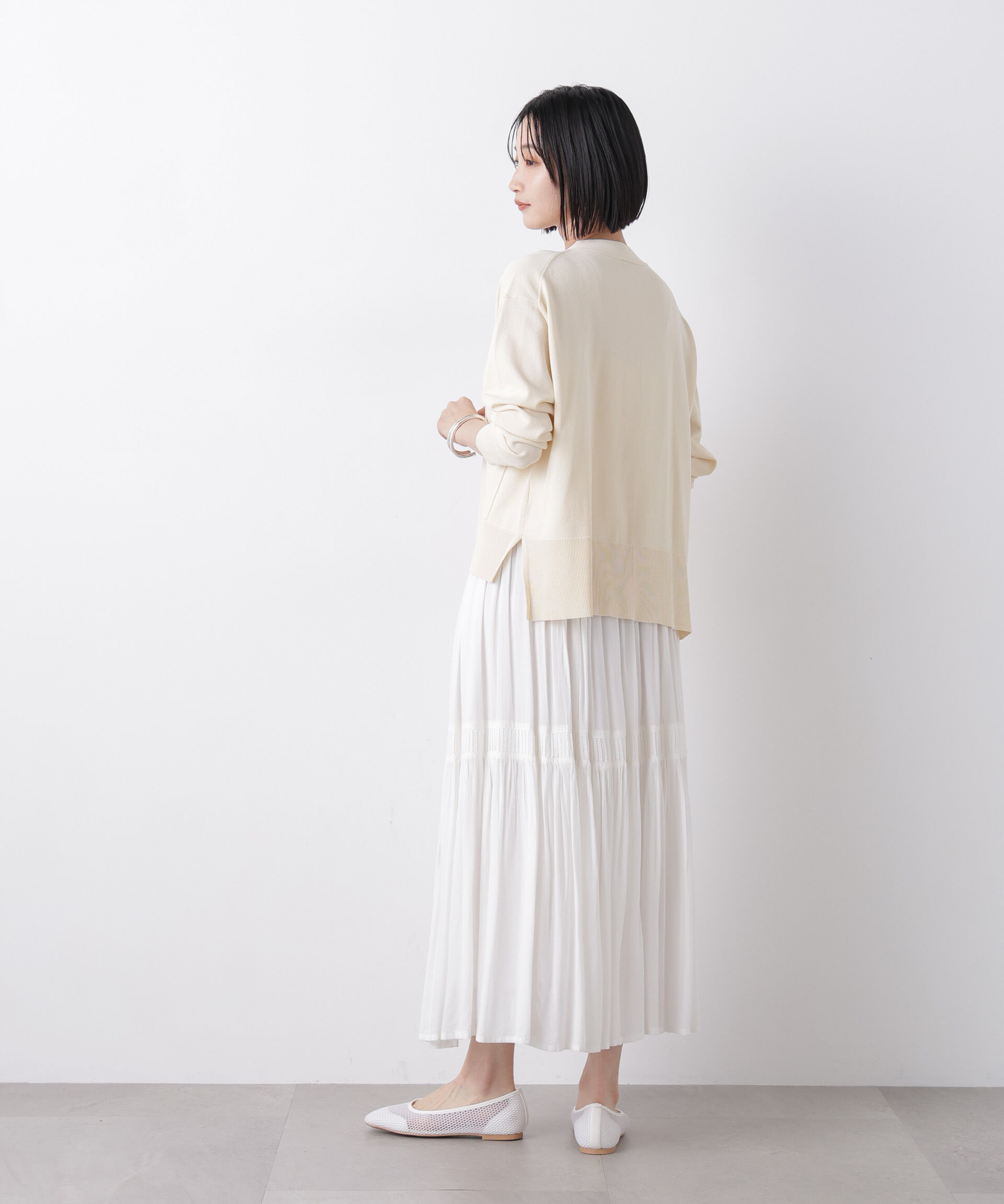 nano･universe「洗濯機洗い可UVカット接触冷感Vネックカーディガン」|ニット・セーター|