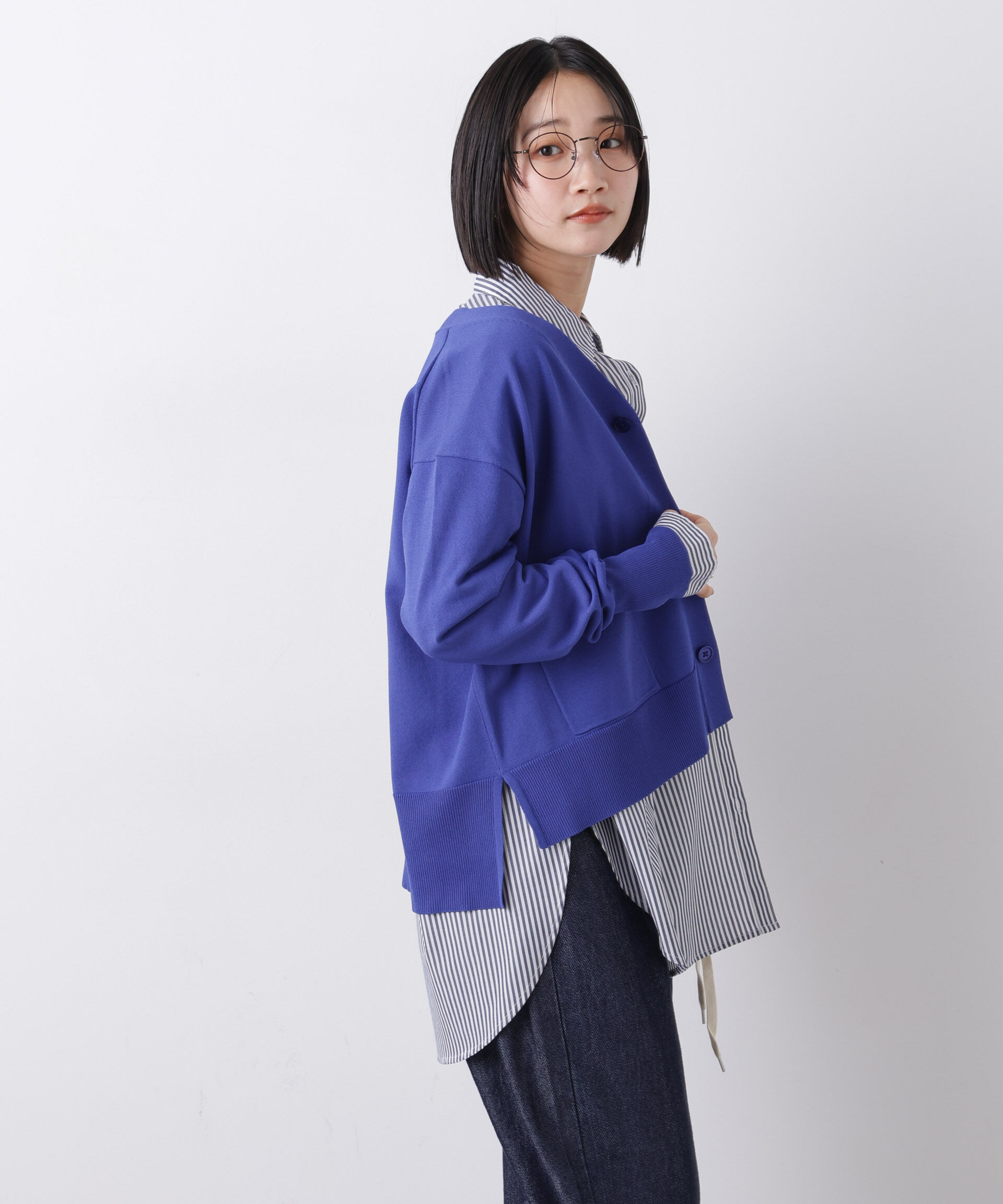 nano･universe「洗濯機洗い可UVカット接触冷感Vネックカーディガン」|ニット・セーター|