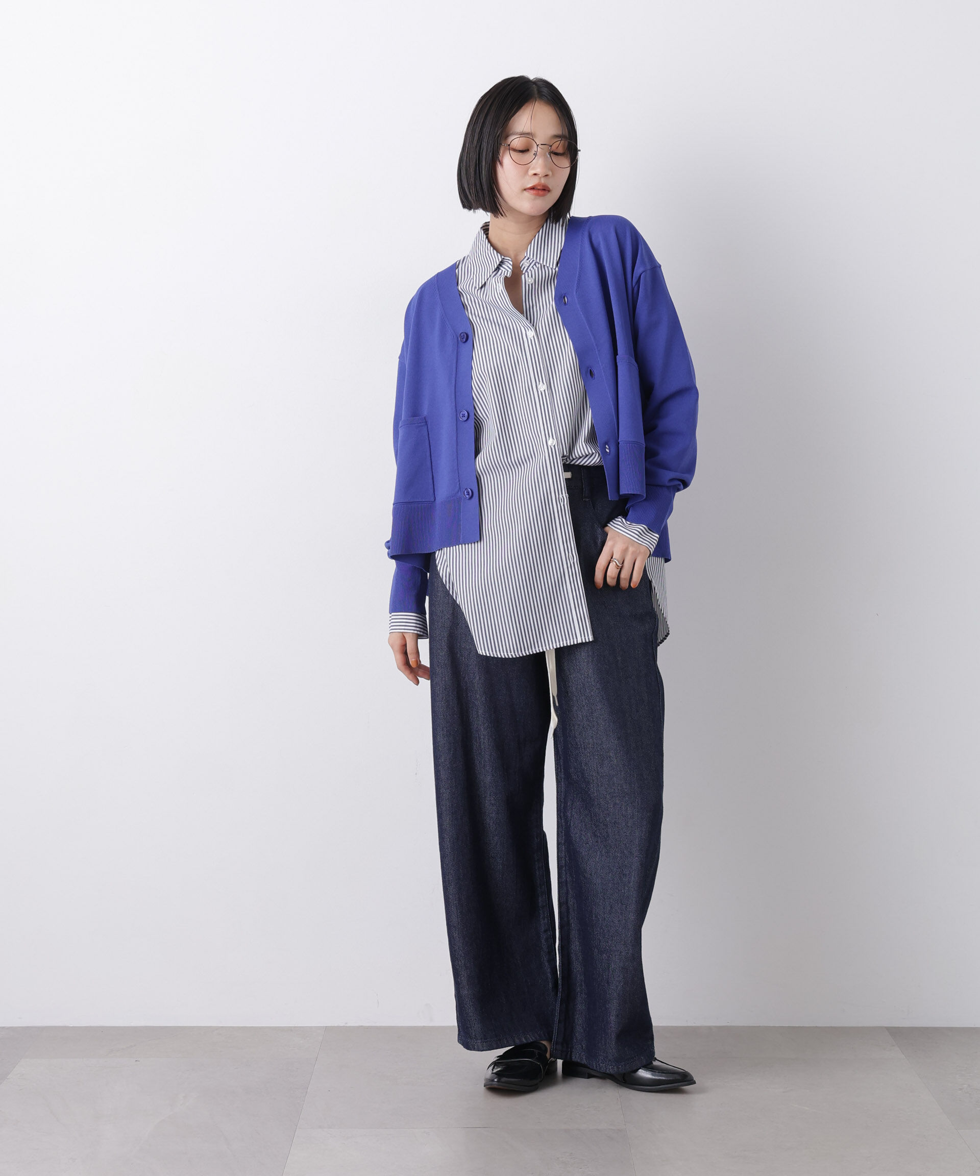 nano･universe「洗濯機洗い可UVカット接触冷感Vネックカーディガン」|ニット・セーター|