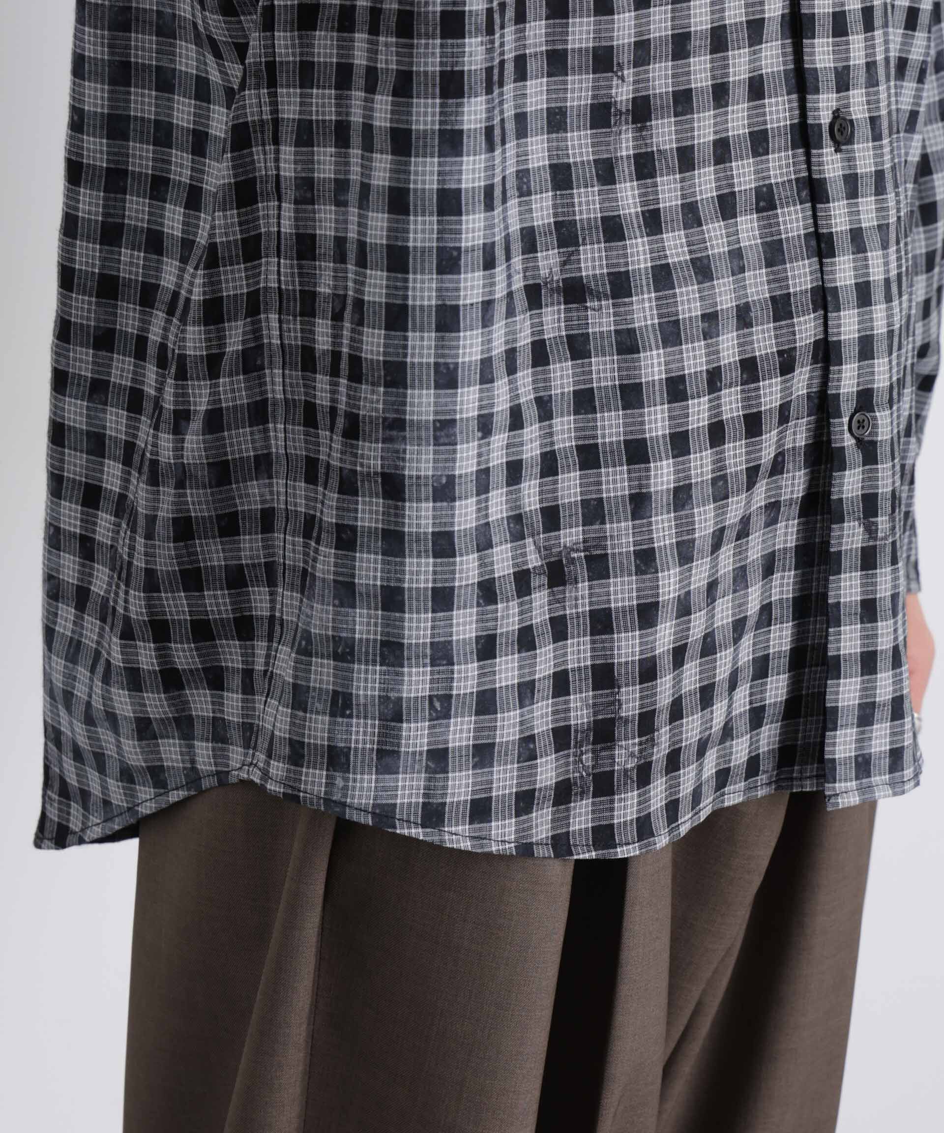 nano･universe「ケミカルフィニッシュチェック オーバーシャツ」|シャツ・ブラウス|