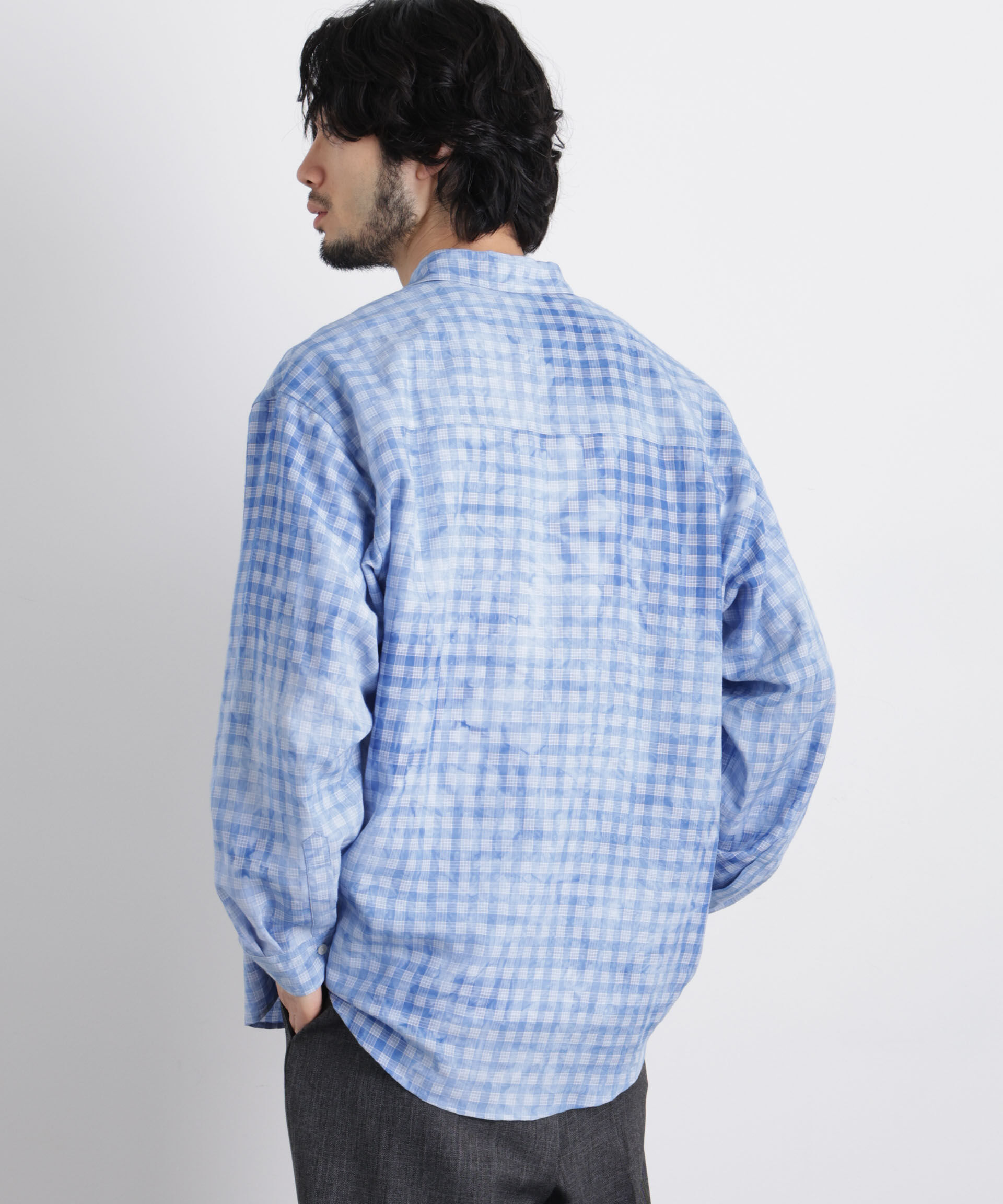 nano･universe「ケミカルフィニッシュチェック オーバーシャツ」|シャツ・ブラウス|