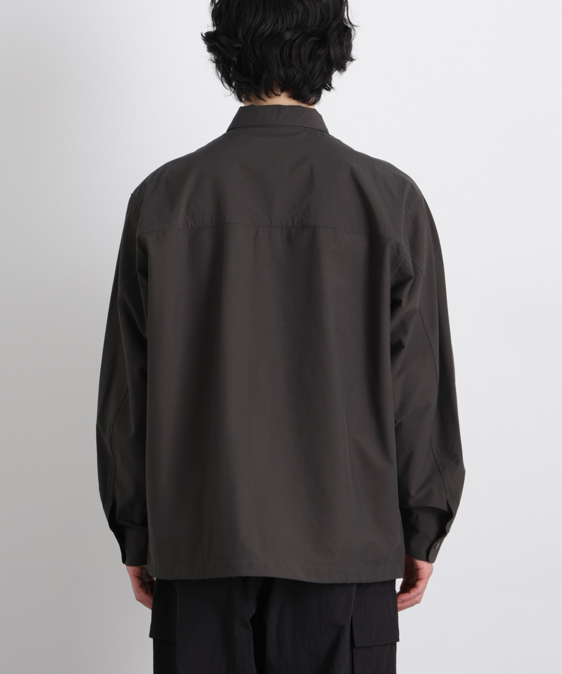nano･universe「ストレッチワイドシャツブルゾン」|ブルゾン・スタジャン|