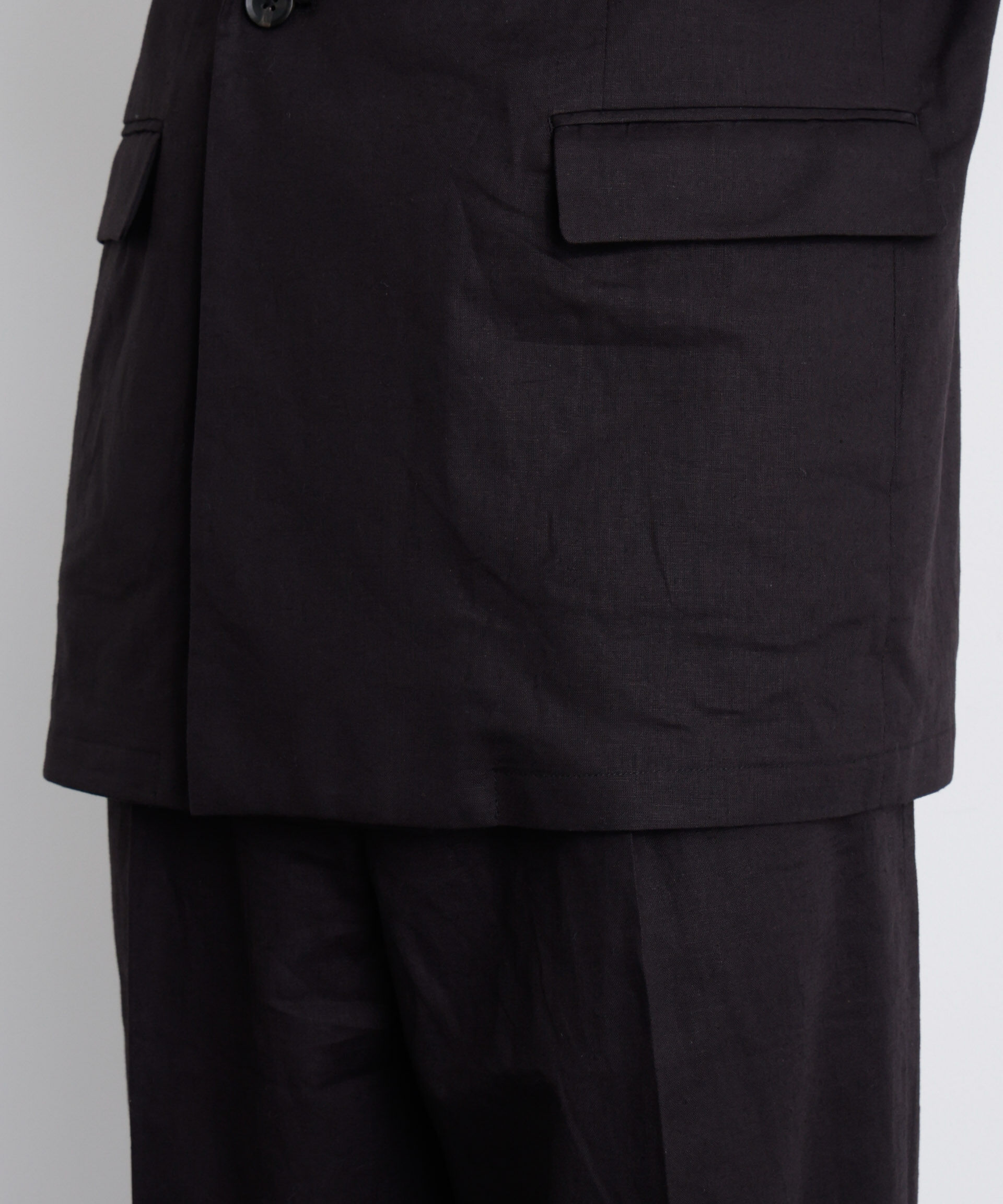 nano･universe「｢FRENCH LINEN｣ リネンコットンセミダブルJK（セットアップ可）」|テーラードジャケット|