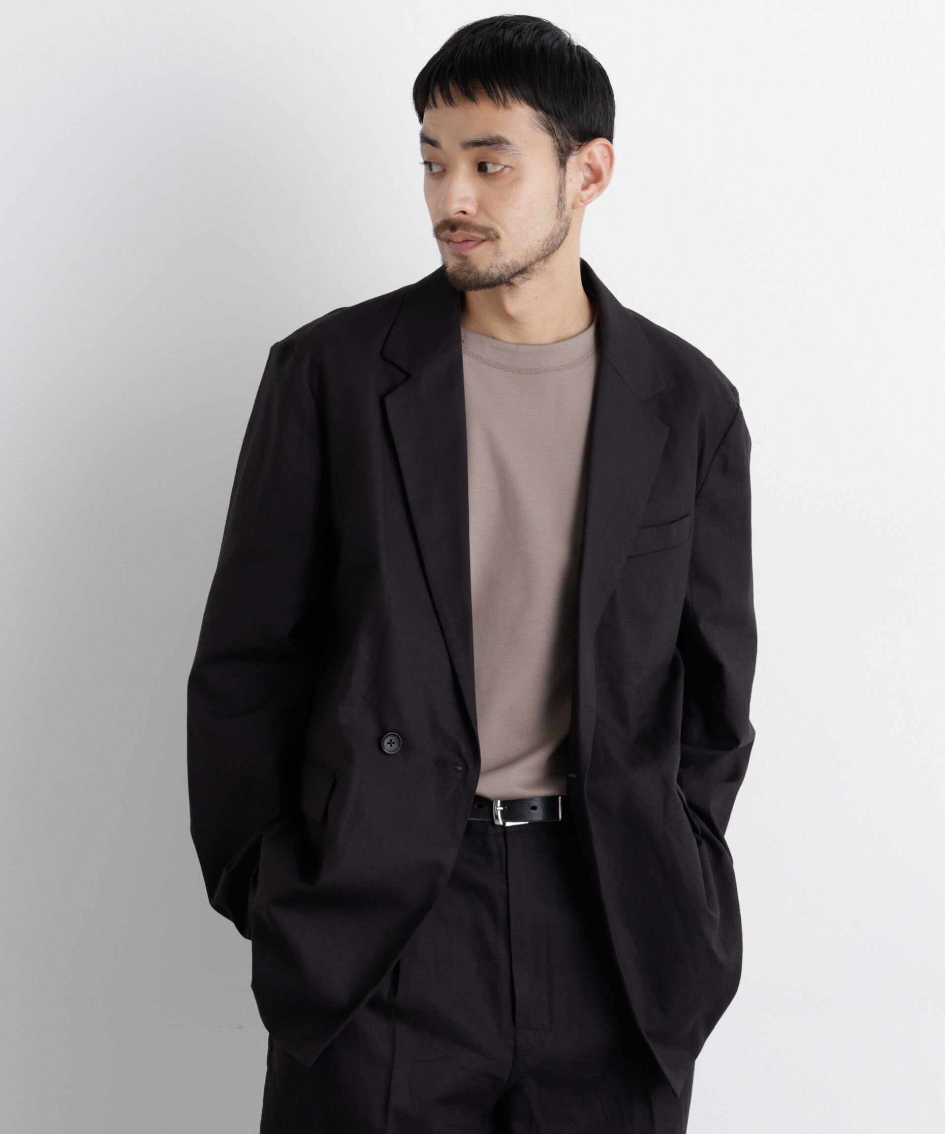 nano･universe「｢FRENCH LINEN｣ リネンコットンセミダブルJK（セットアップ可）」|テーラードジャケット|