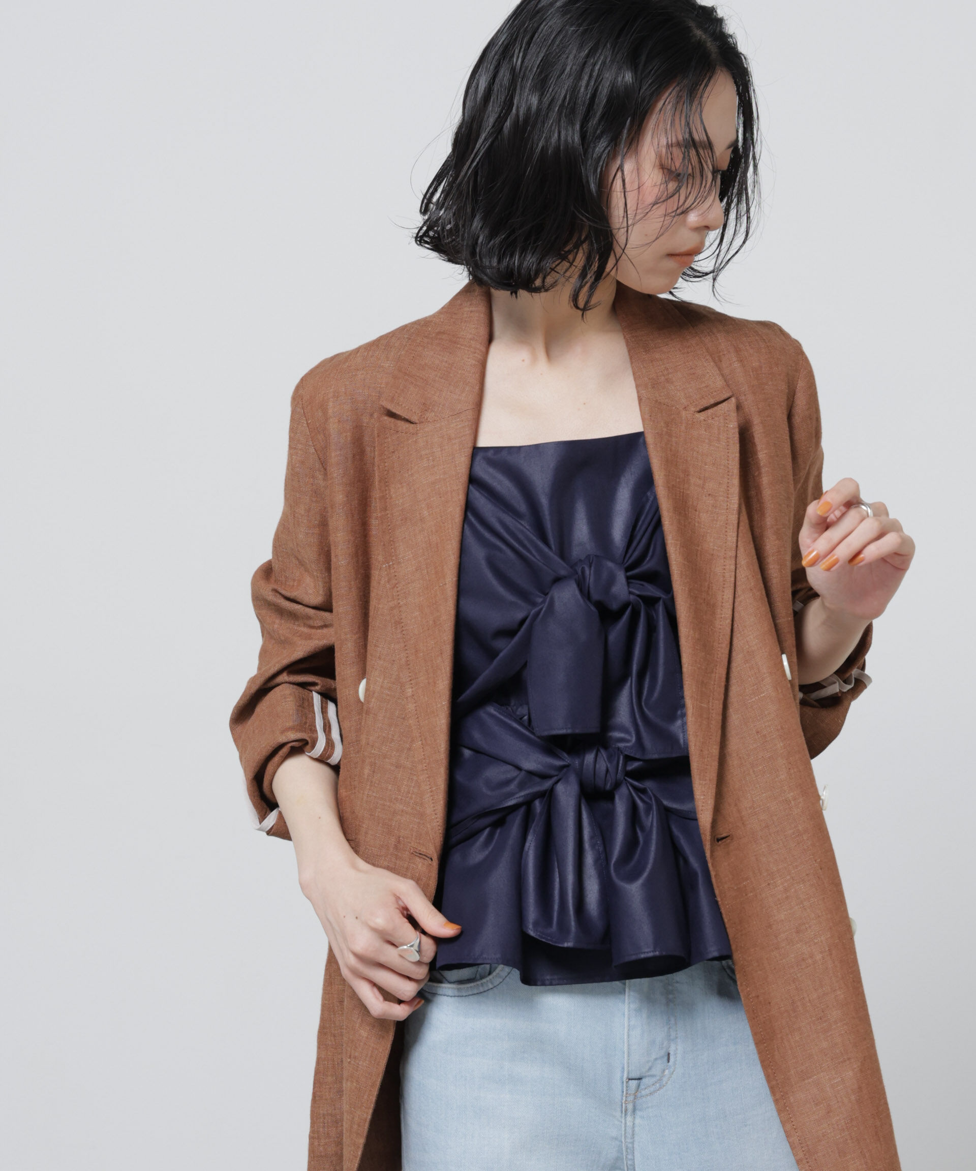 nano･universe「European Flax ダブル6Bジャケット(セットアップ可)」|テーラードジャケット|