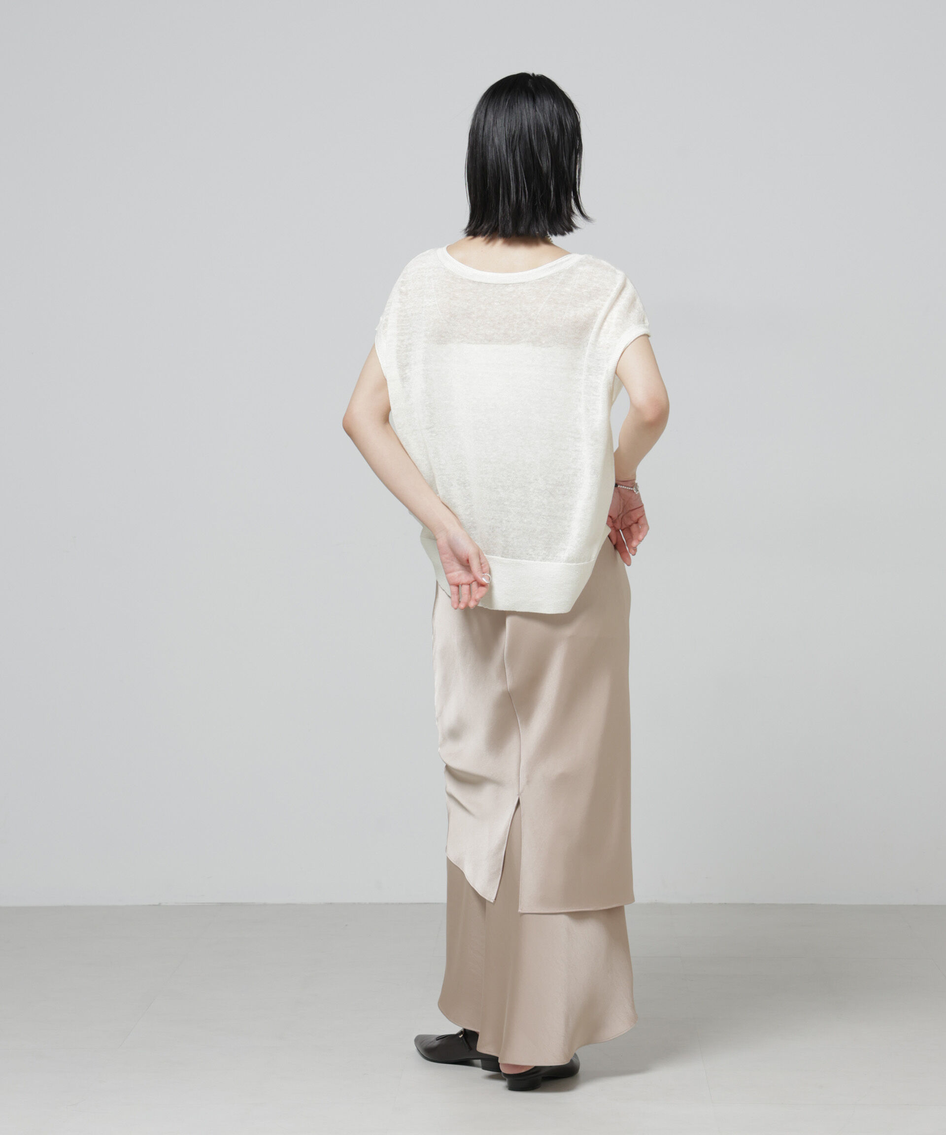 nano･universe「European Flax 2wayフレンチスリーブニット」|ニット・セーター|