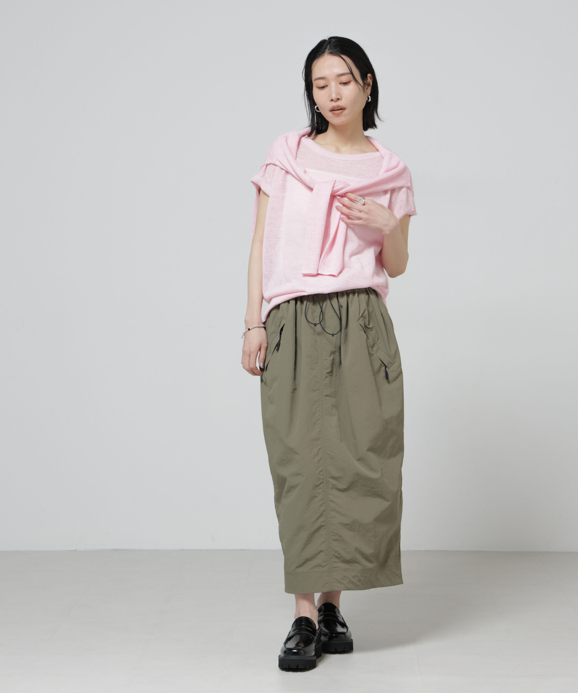 nano･universe「European Flax 2wayフレンチスリーブニット」|ニット・セーター|