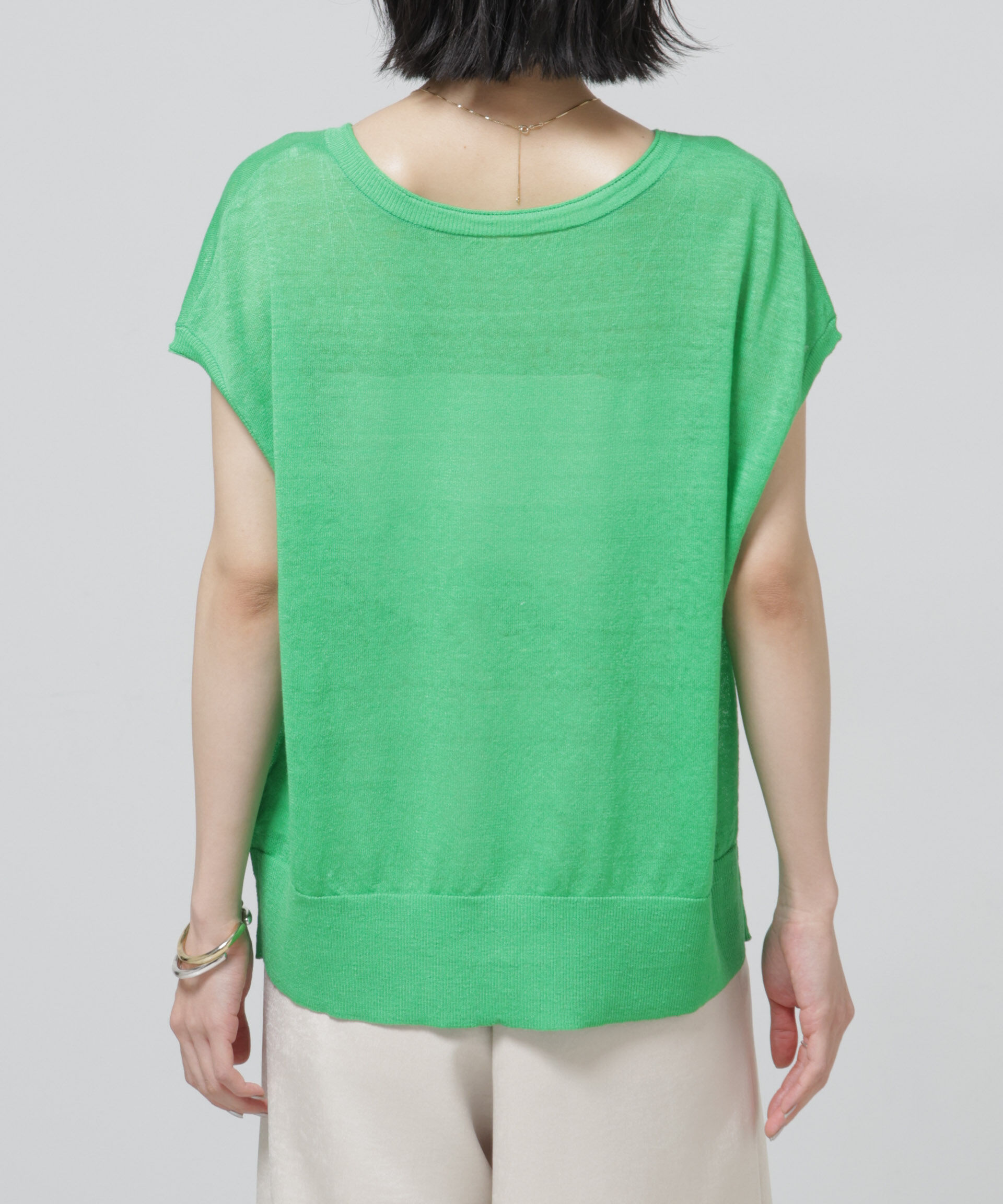 nano･universe「European Flax 2wayフレンチスリーブニット」|ニット・セーター|