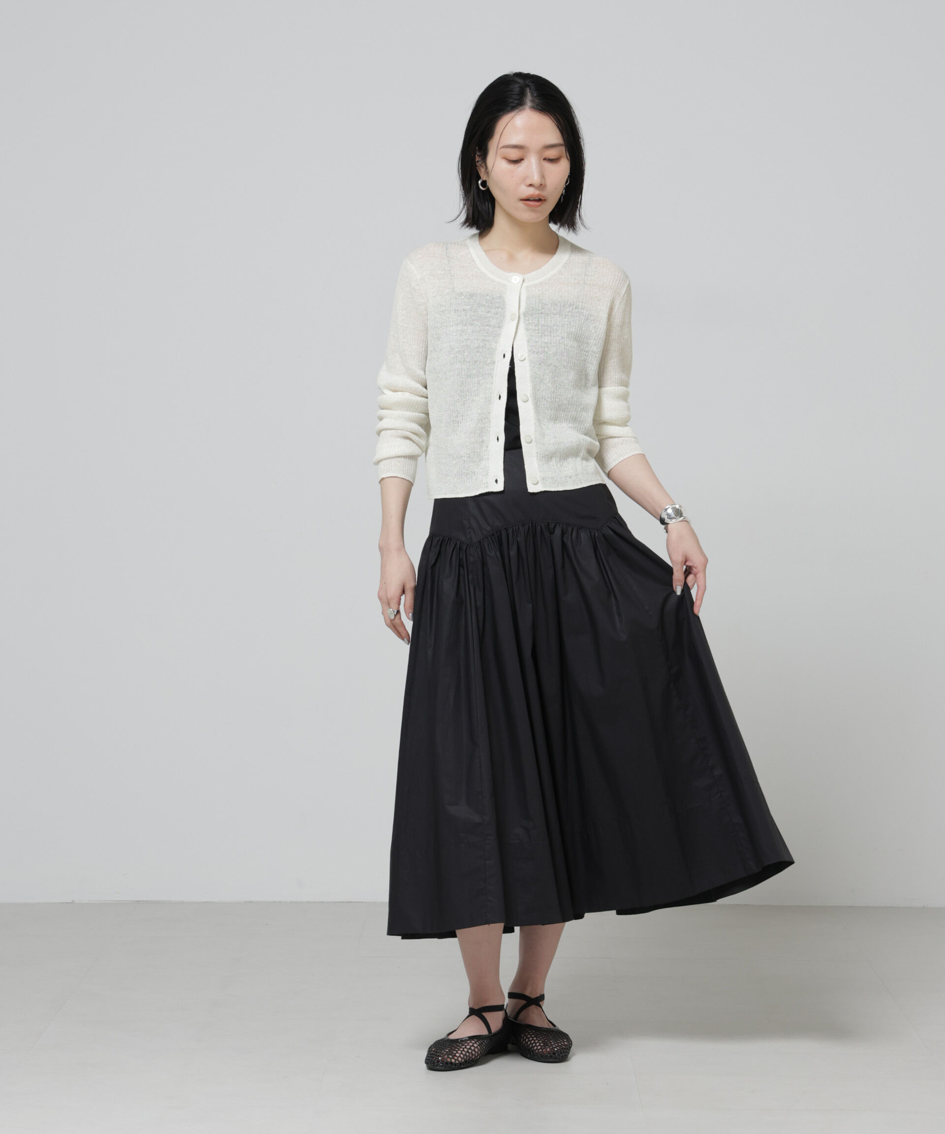 nano･universe「European Flax リブカーディガン」|ニット・セーター|