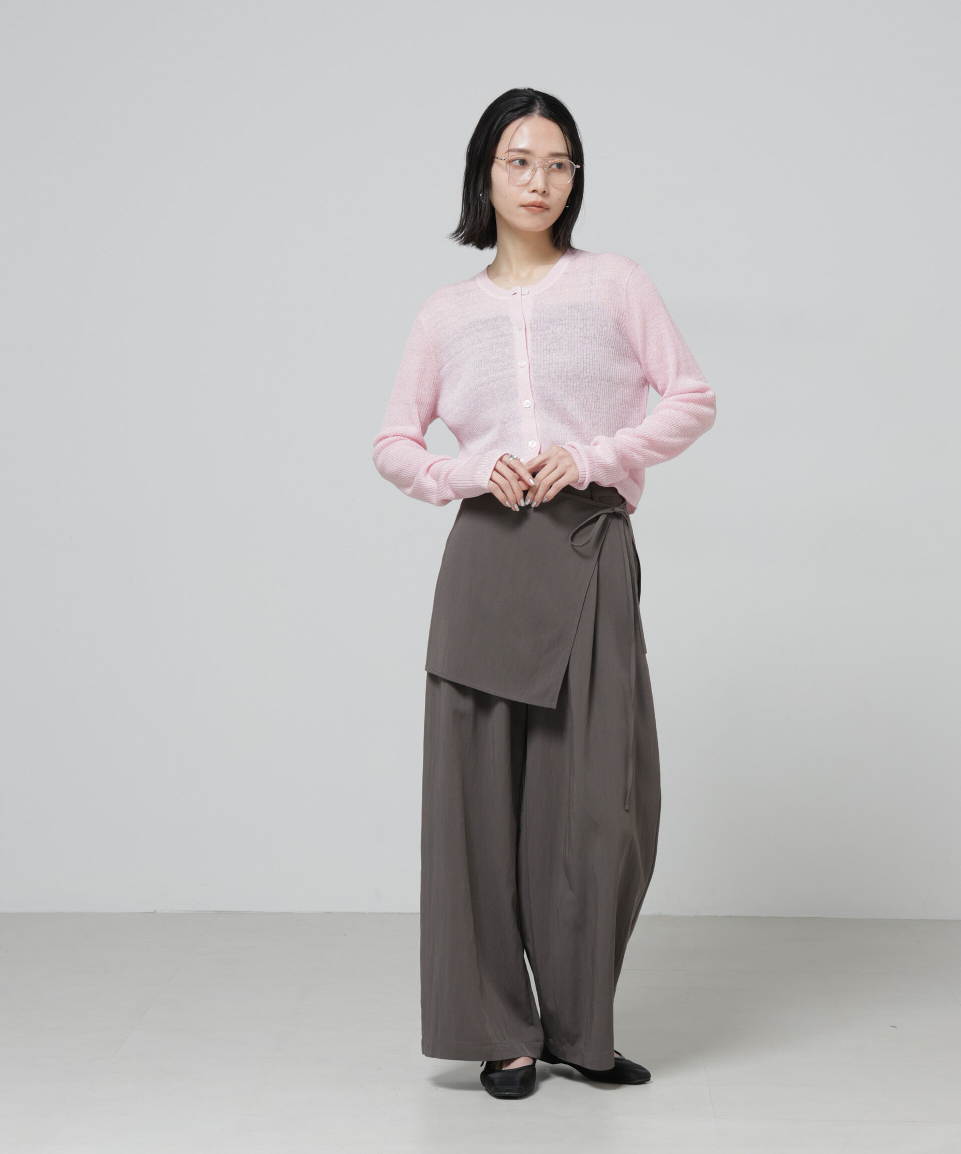 nano･universe「European Flax リブカーディガン」|ニット・セーター|