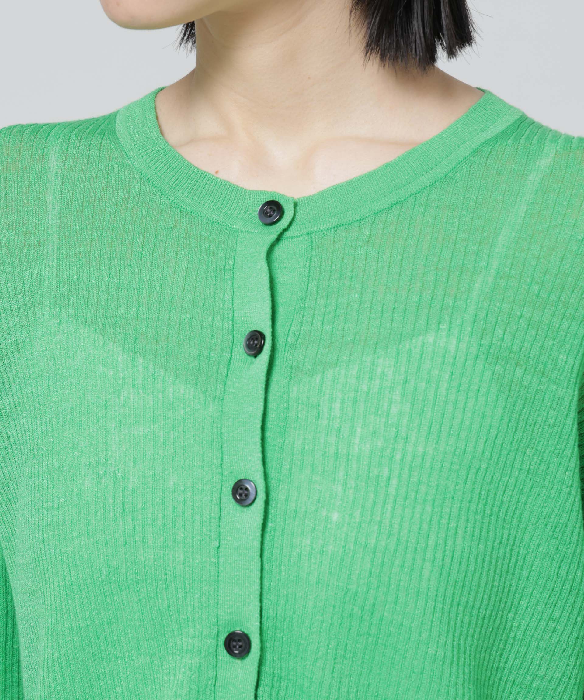 nano･universe「European Flax リブカーディガン」|ニット・セーター|