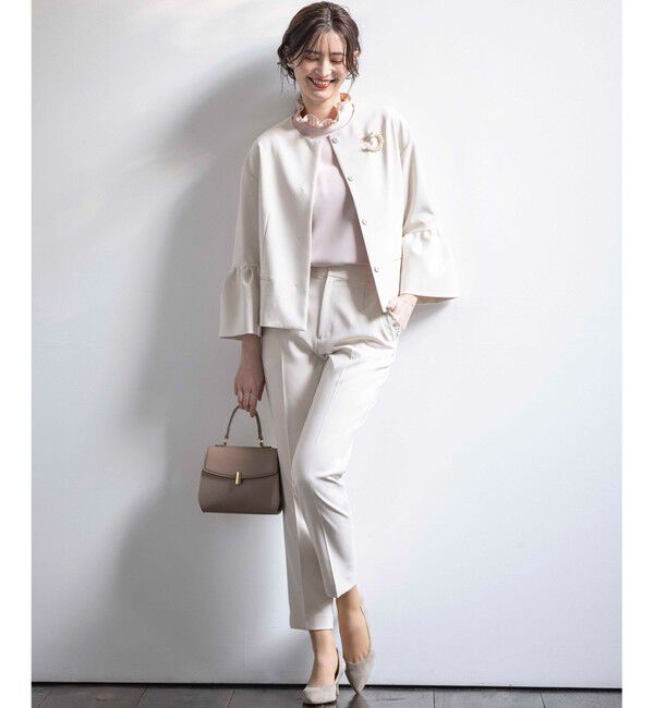 組曲「【KUMIKYOKU NAVY】コンフォータブルドレープ ジャケット」|ノーカラージャケット|