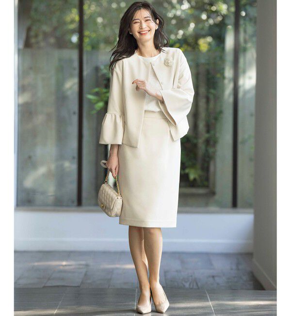 組曲「【KUMIKYOKU NAVY】コンフォータブルドレープ ジャケット」|ノーカラージャケット|