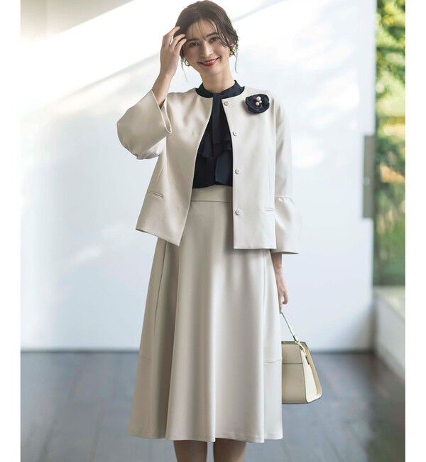 組曲「【KUMIKYOKU NAVY】コンフォータブルドレープ ジャケット」|ノーカラージャケット|