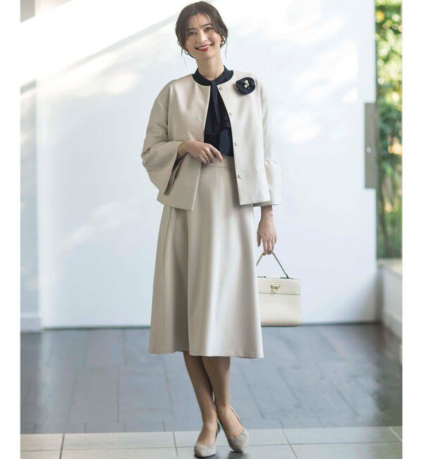 組曲「【KUMIKYOKU NAVY】コンフォータブルドレープ ジャケット」|ノーカラージャケット|