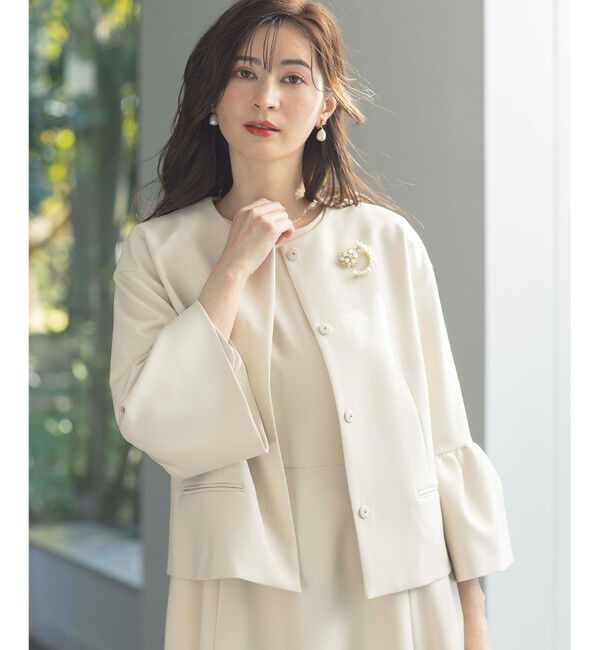 組曲「【KUMIKYOKU NAVY】コンフォータブルドレープ ジャケット」|ノーカラージャケット|