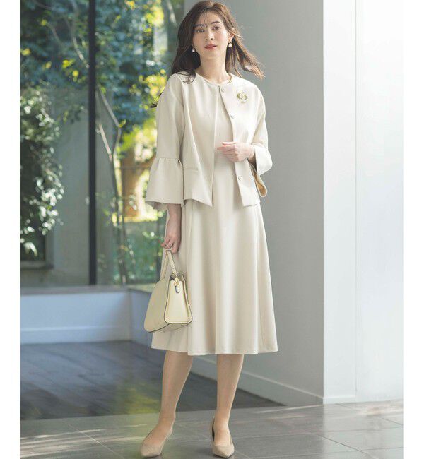 組曲「【KUMIKYOKU NAVY】コンフォータブルドレープ ジャケット」|ノーカラージャケット|