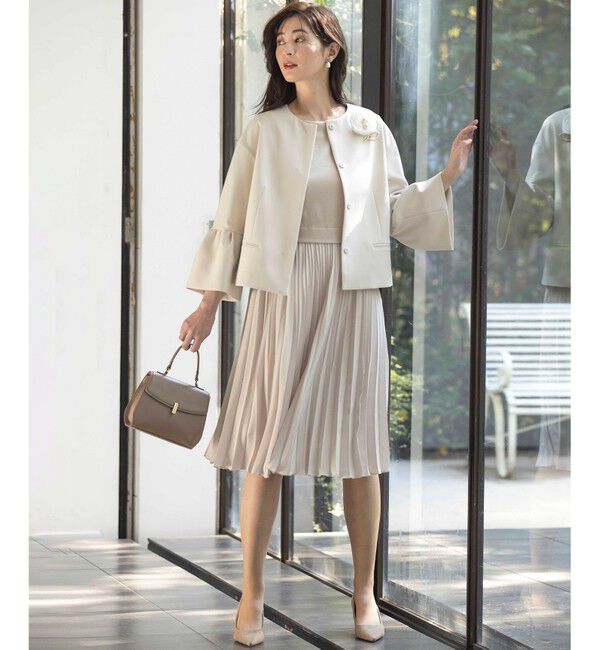 組曲「【KUMIKYOKU NAVY】コンフォータブルドレープ ジャケット」|ノーカラージャケット|