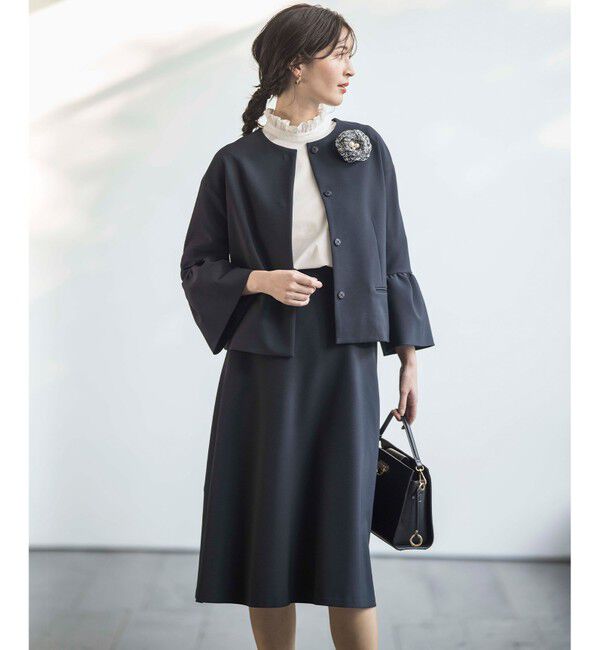 組曲「【KUMIKYOKU NAVY】コンフォータブルドレープ ジャケット」|ノーカラージャケット|