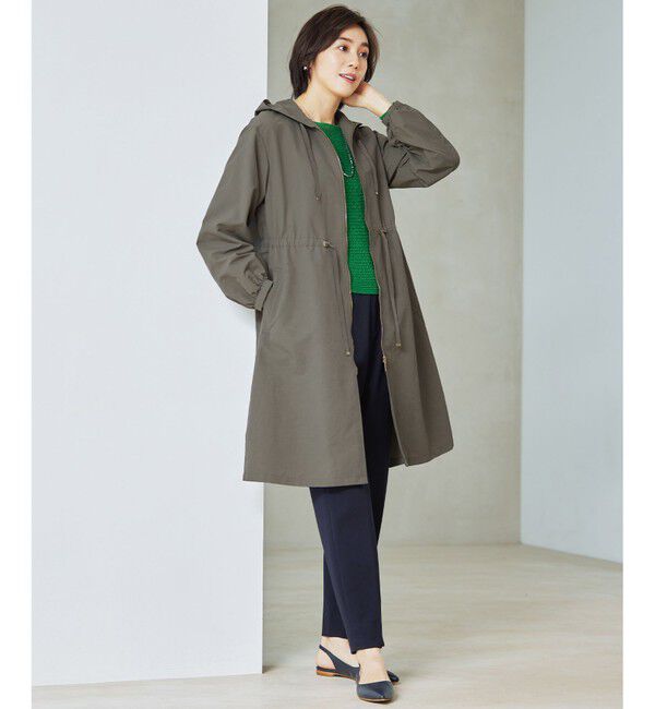 自由区「【撥水加工・UVケア・洗える】ライトグログランフーデッド コート」|ミリタリー・モッズコート|