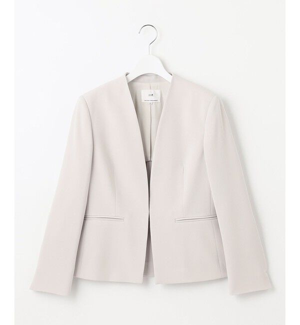 23区「【セットアップ対応/洗える】トリアセダブルジョーゼット ノーカラー ジャケット」|ノーカラージャケット|